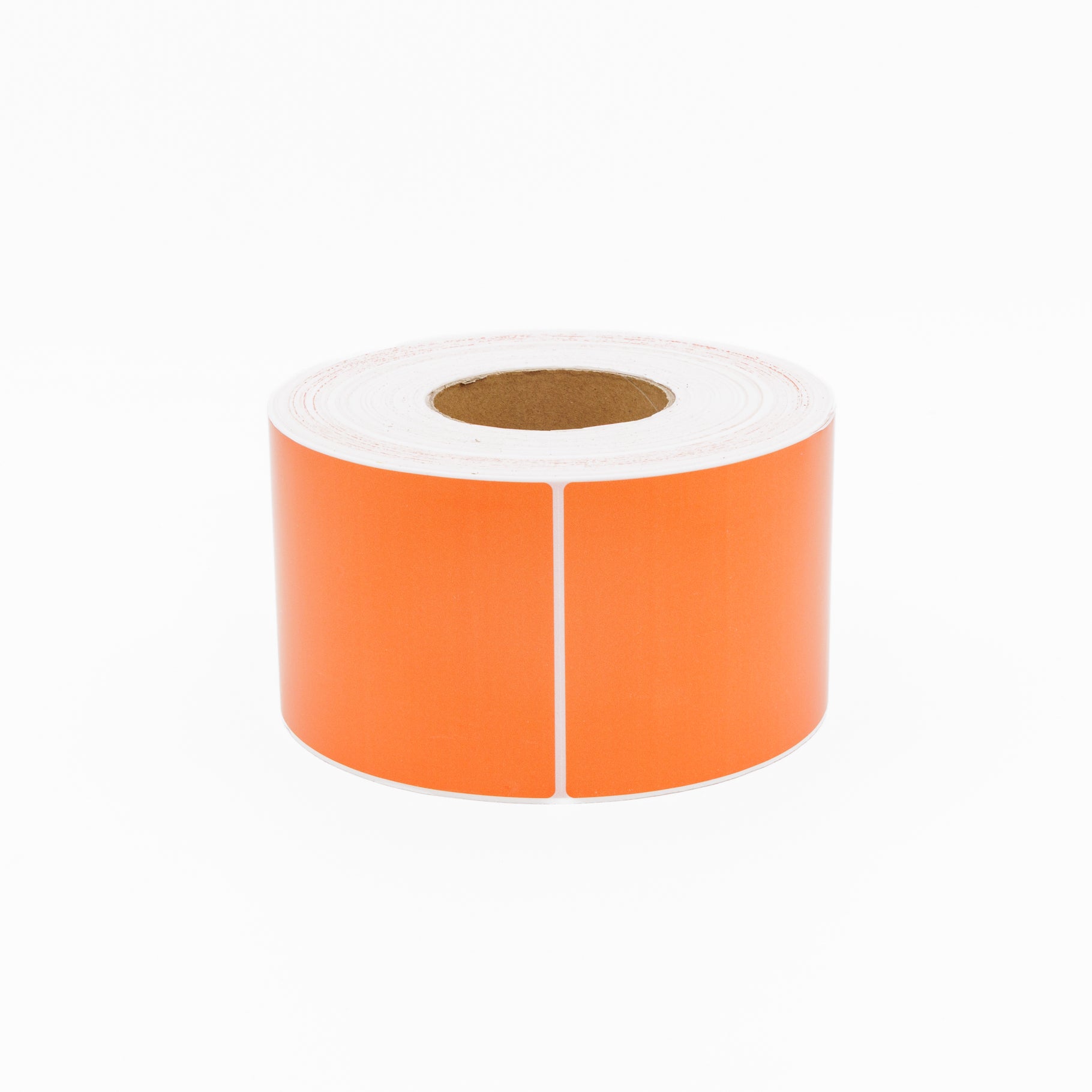 Thermal Direct Label Paper Orange Permanent 102mm x 152mm Perf. 1000/roll 76mm core - Omni Packaging 