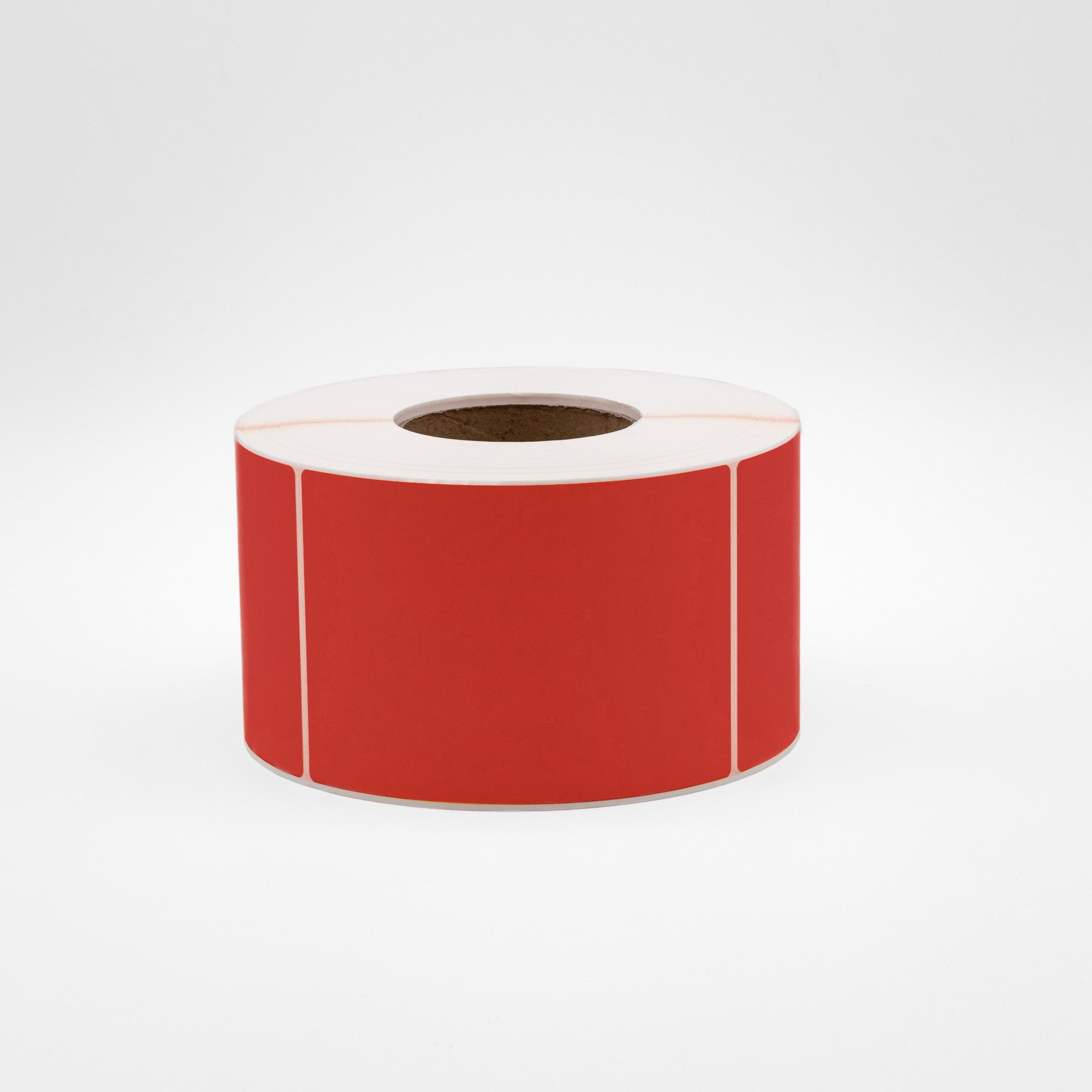 Thermal Direct Label Paper Red Permanent 102mm x 152mm Perf. 1000/roll 76mm core - Omni Packaging 