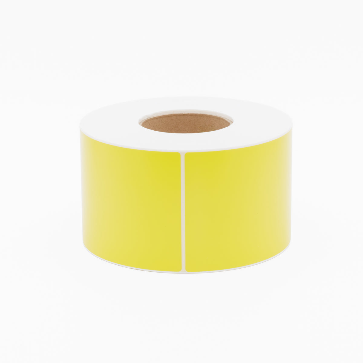 Thermal Direct Label Paper Yellow Permanent 102mm x 152mm Perf. 1000/roll 76mm core - Omni Packaging 