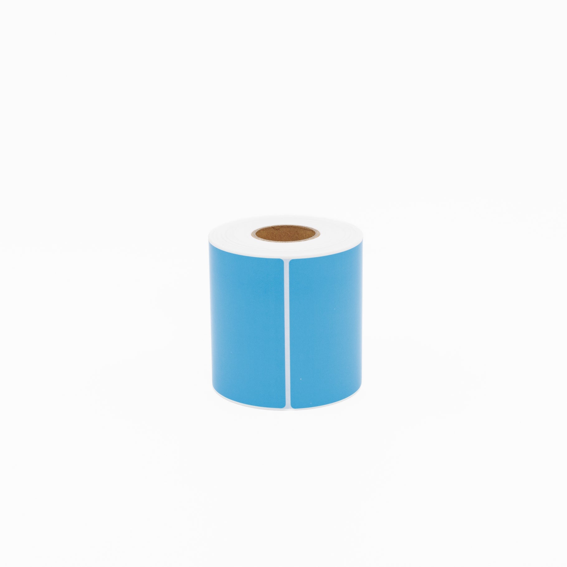 Thermal Direct Label Paper Blue Permanent 102mm x 152mm Perf. 500/roll 25mm core - Omni Packaging 