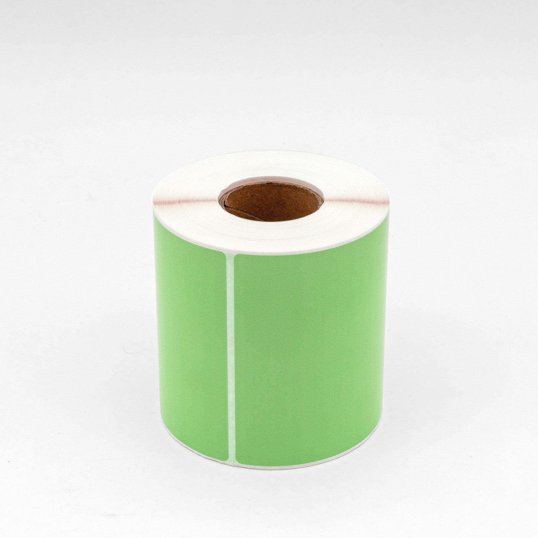 Thermal Direct Label Paper Green Permanent 102mm x 152mm Perf. 500/roll 25mm core - Omni Packaging 