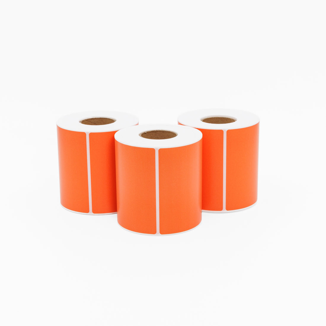 Thermal Direct Label Paper Orange Permanent 102mm x 152mm Perf. 500/roll 25mm core