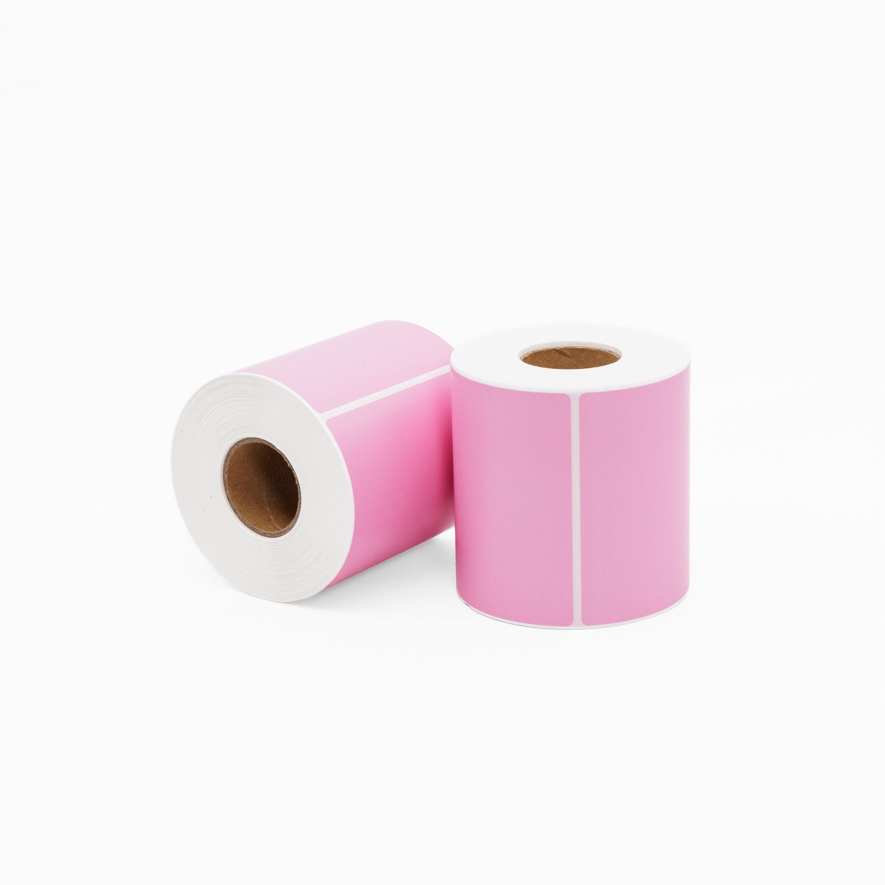 Thermal Direct Label Paper Pink Permanent 102mm x 152mm Perf. 500/roll 25mm core - Omni Packaging 