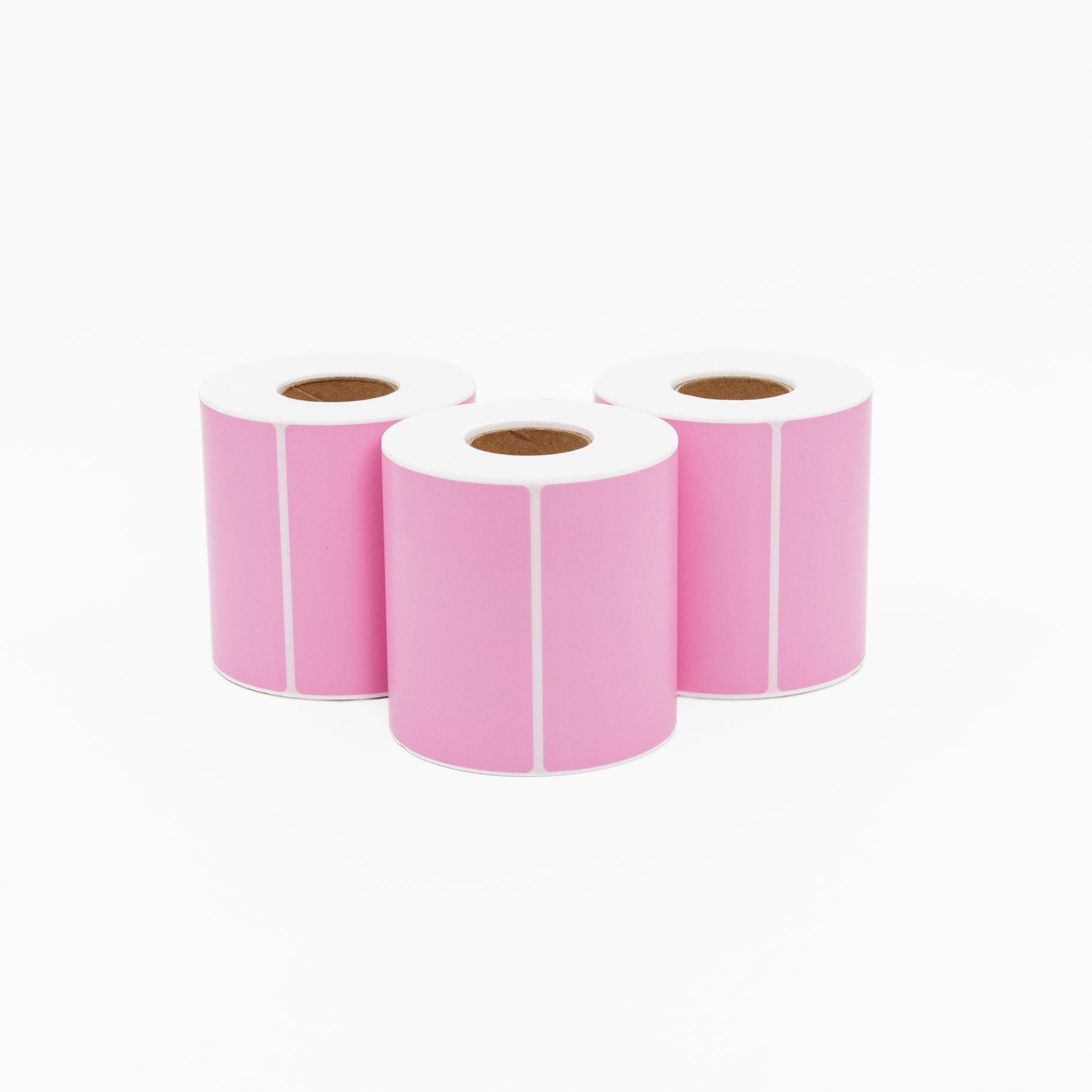 Thermal Direct Label Paper Pink Permanent 102mm x 152mm Perf. 500/roll 25mm core - Omni Packaging 