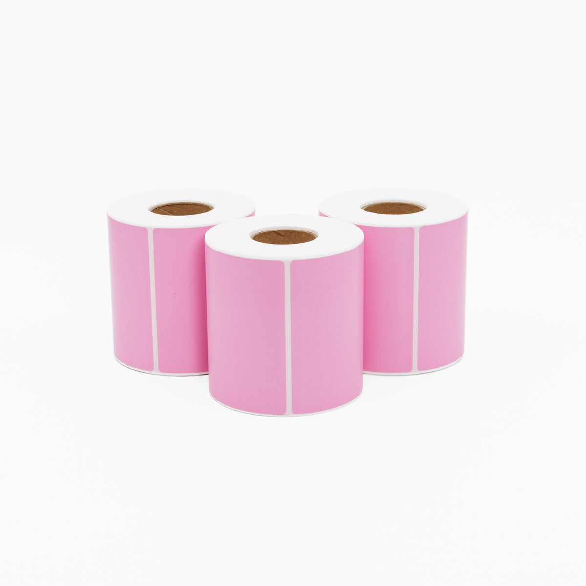 Thermal Direct Label Paper Pink Permanent 102mm x 152mm Perf. 500/roll 25mm core - Omni Packaging 