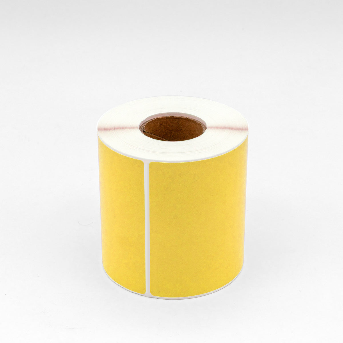 Thermal Direct Label Paper Yellow Permanent 102mm x 152mm Perf. 500/roll 25mm core - Omni Packaging 