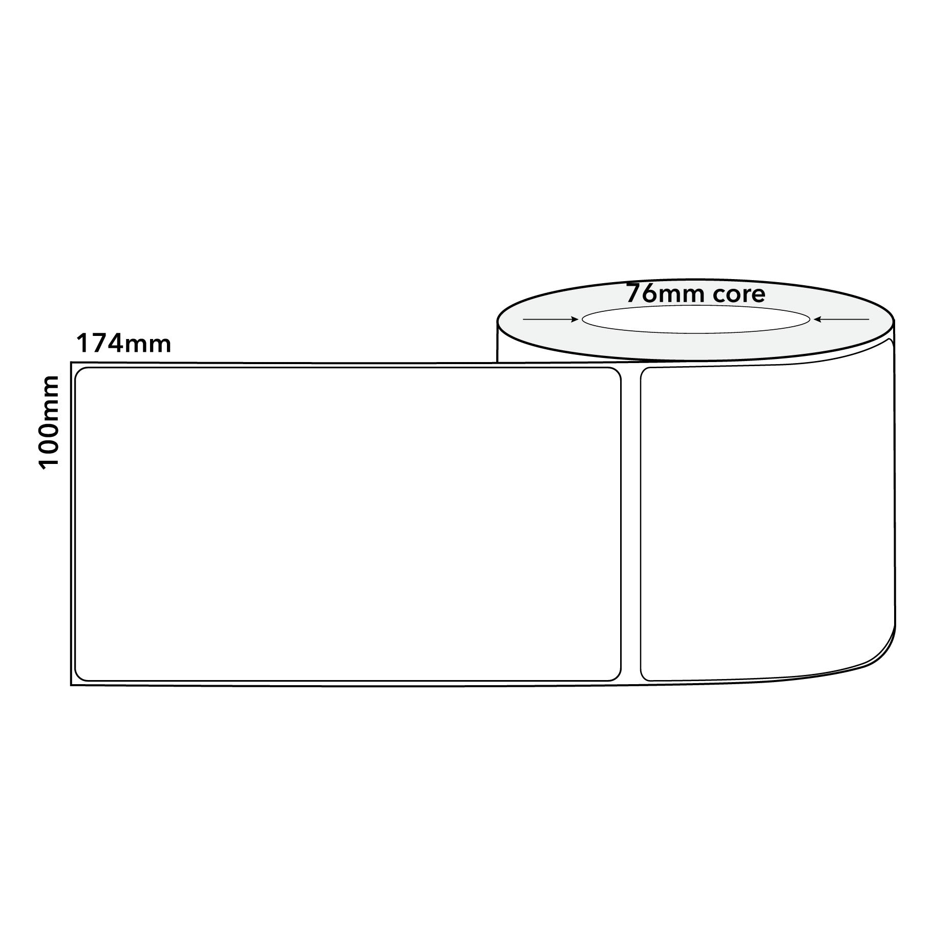 Thermal Labels Direct White Omni 100mm x 174mm 1000/roll 76mm core Perforated - Omni Packaging 