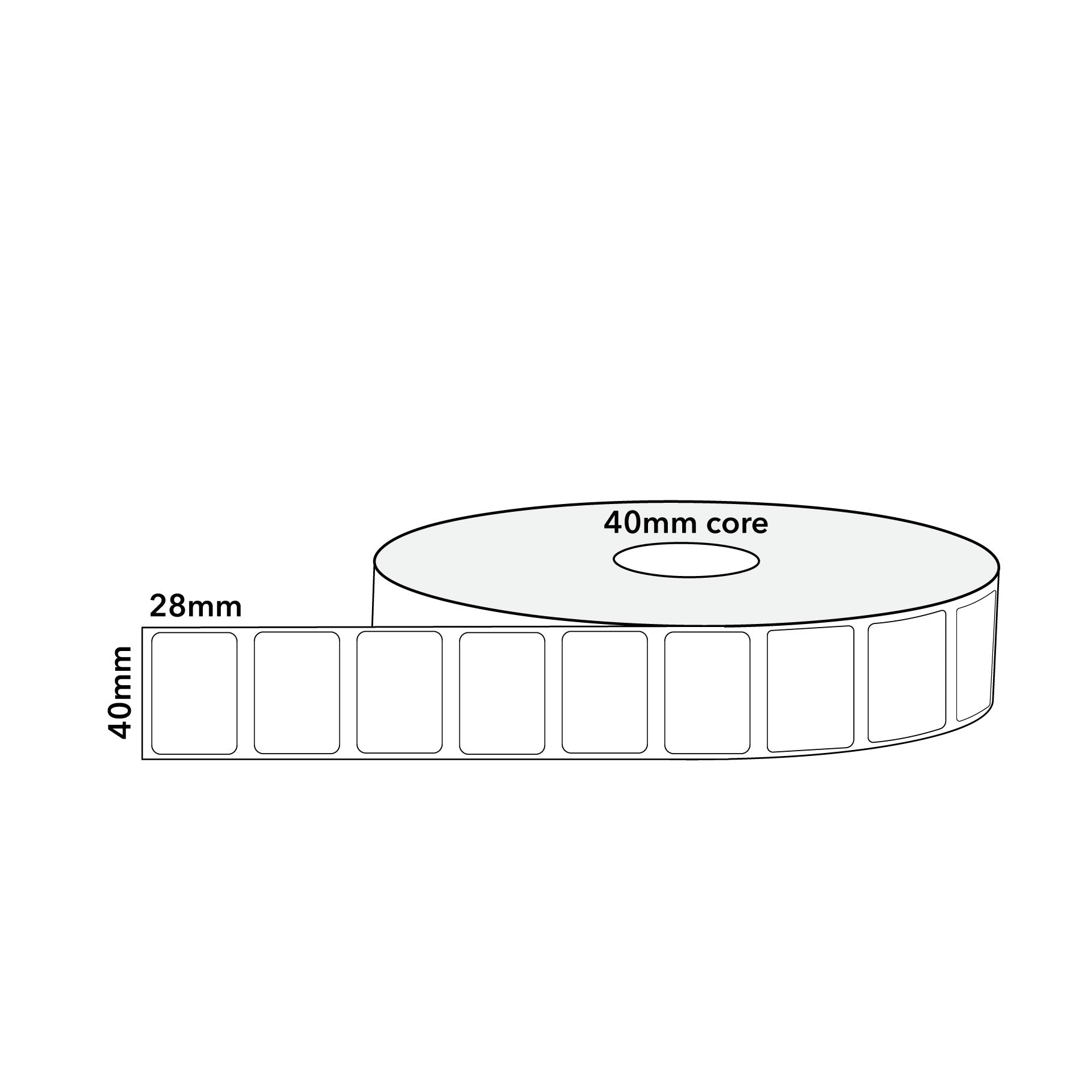 Thermal Labels Direct Omni 40mm x 28mm 1250/roll 40mm core White - Omni Packaging 