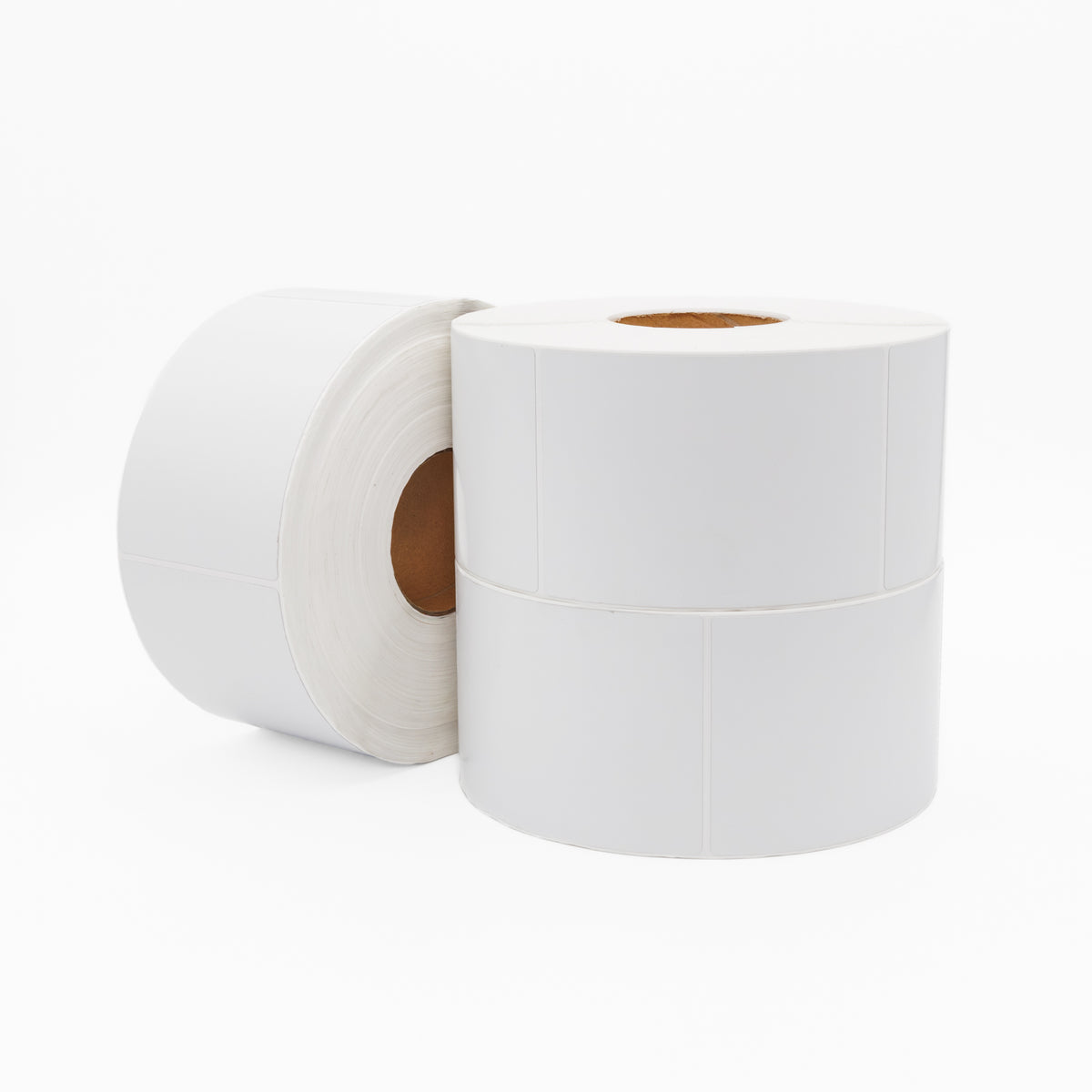 Thermal Transfer Label Tyre White Permanent 102mm x 152mm Perf. 750/roll 76mm core - Omni Packaging 