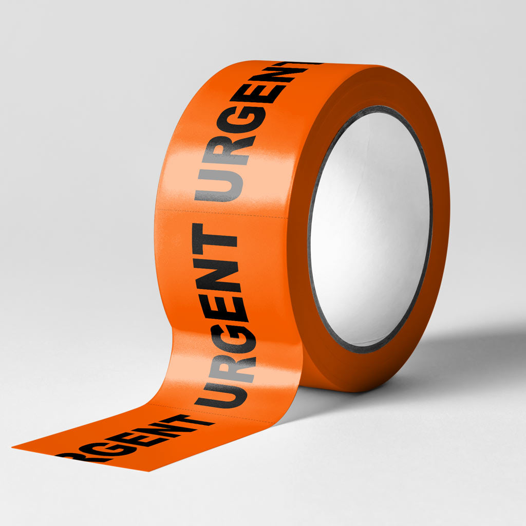 URGENT Label - PVC Perforated Orange 72mm X 100mm 500/roll - Omni Packaging 
