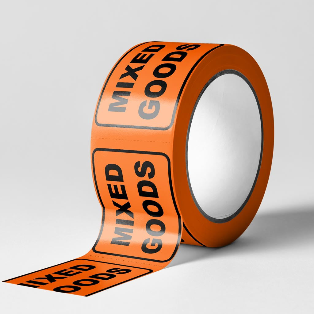 MIXED GOODS Sticker - Printed Stickers Orange 72mm x 100mm 500/roll - Omni Packaging 