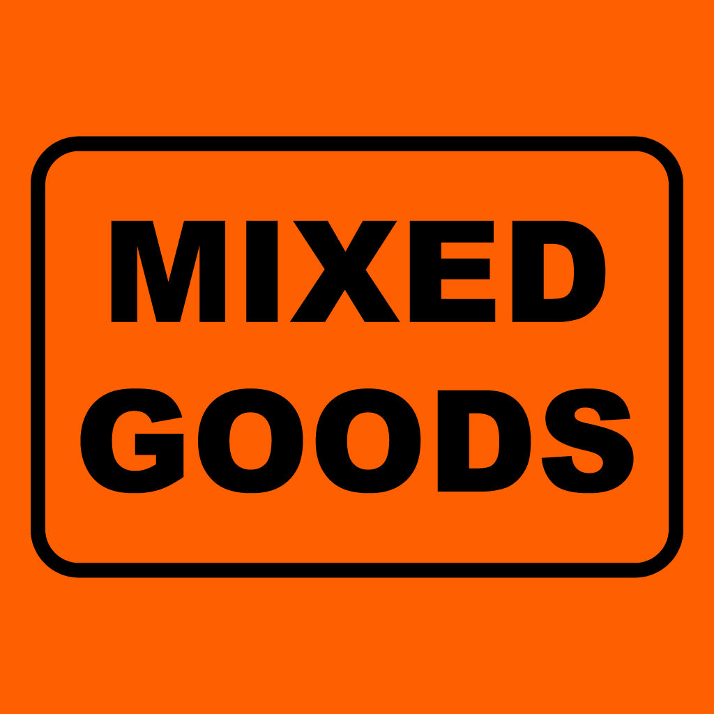 MIXED GOODS Label - PVC Perforated Orange 72mm X 100mm 500/roll - Omni Packaging 