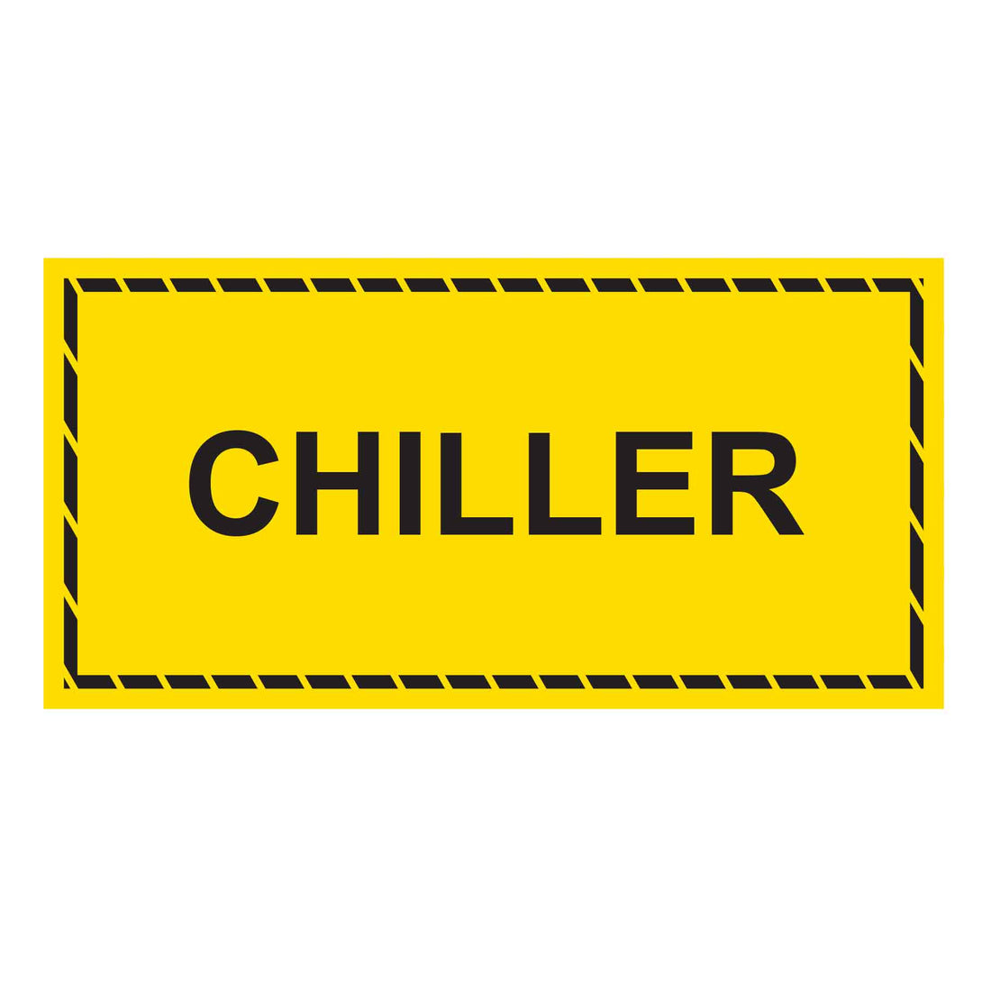 CHILLER Sticker - (Freezer Grade) Yellow 50mm x 100mm 250/roll - Omni Packaging 
