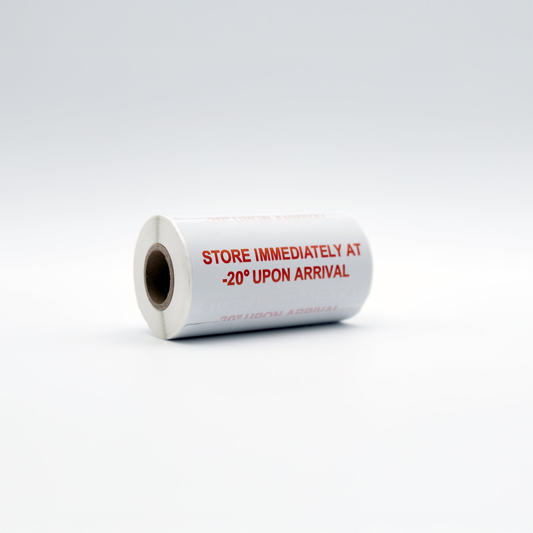 Freezer Sticker - (Store Immediately at -20C) Red 50mm x 100mm 250/roll - Omni Packaging 