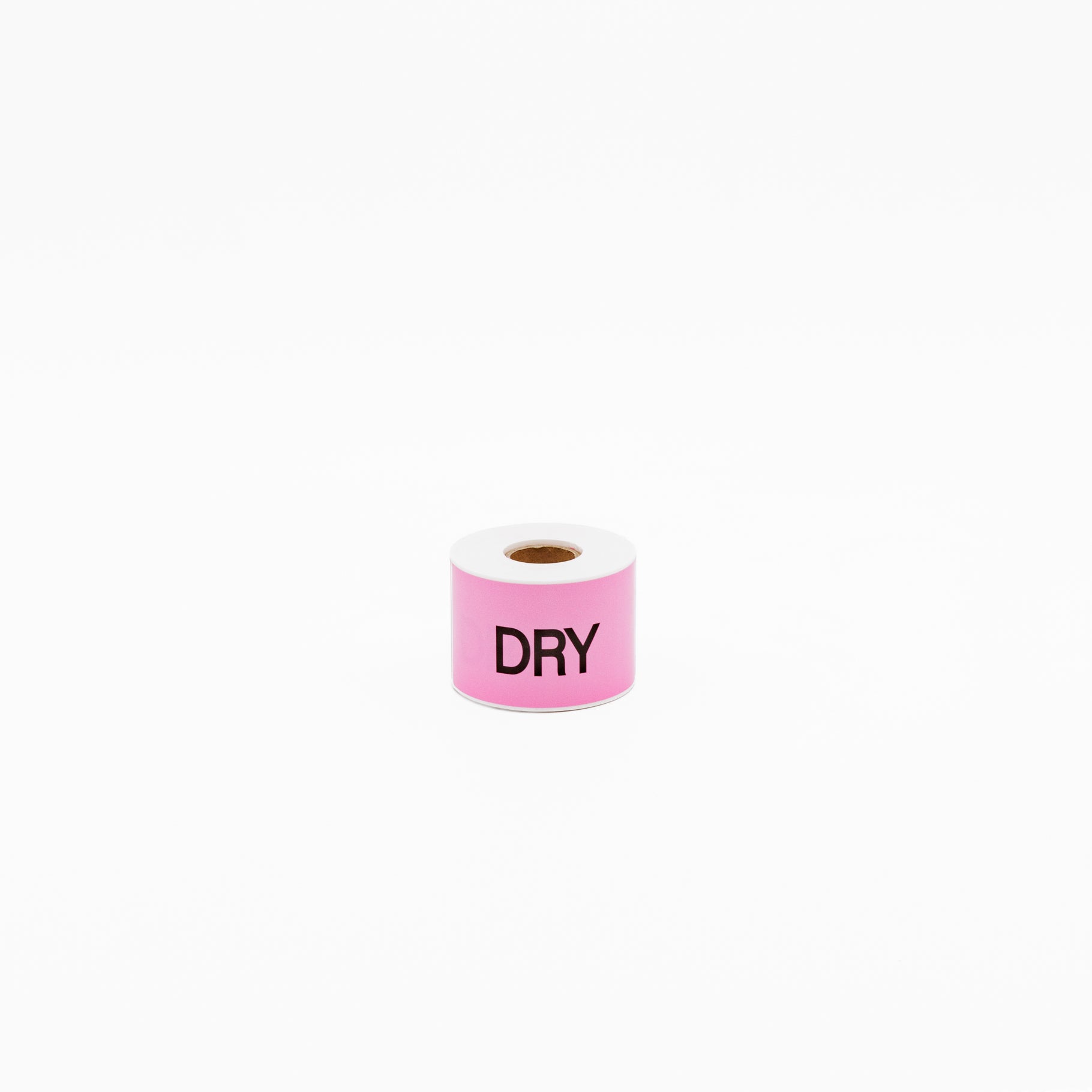 DRY Sticker Black on Pink 50mm x 100mm 250/roll - Omni Packaging 