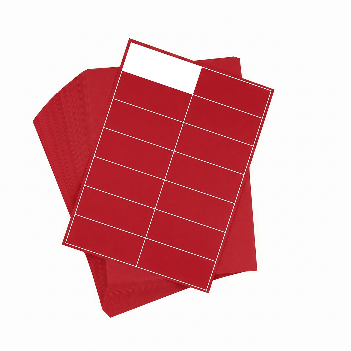 A4 Sheet Printer Labels Red Permanent 105mm x 37mm 16 Label/Sheet 100 Sheets/Pack - Omni Packaging 