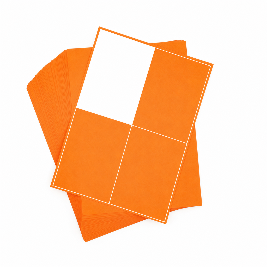 A4 Sheet Printer Labels Orange Permanent 105mm x 148mm 4 Label/Sheet 100 Sheets/Pack - Omni Packaging 