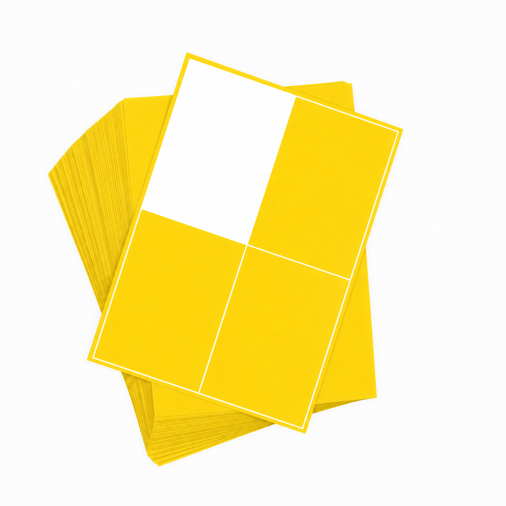 A4 Sheet Printer Labels Yellow Permanent 105mm x 148mm 4 Label/Sheet 100 Sheets/Pack - Omni Packaging 