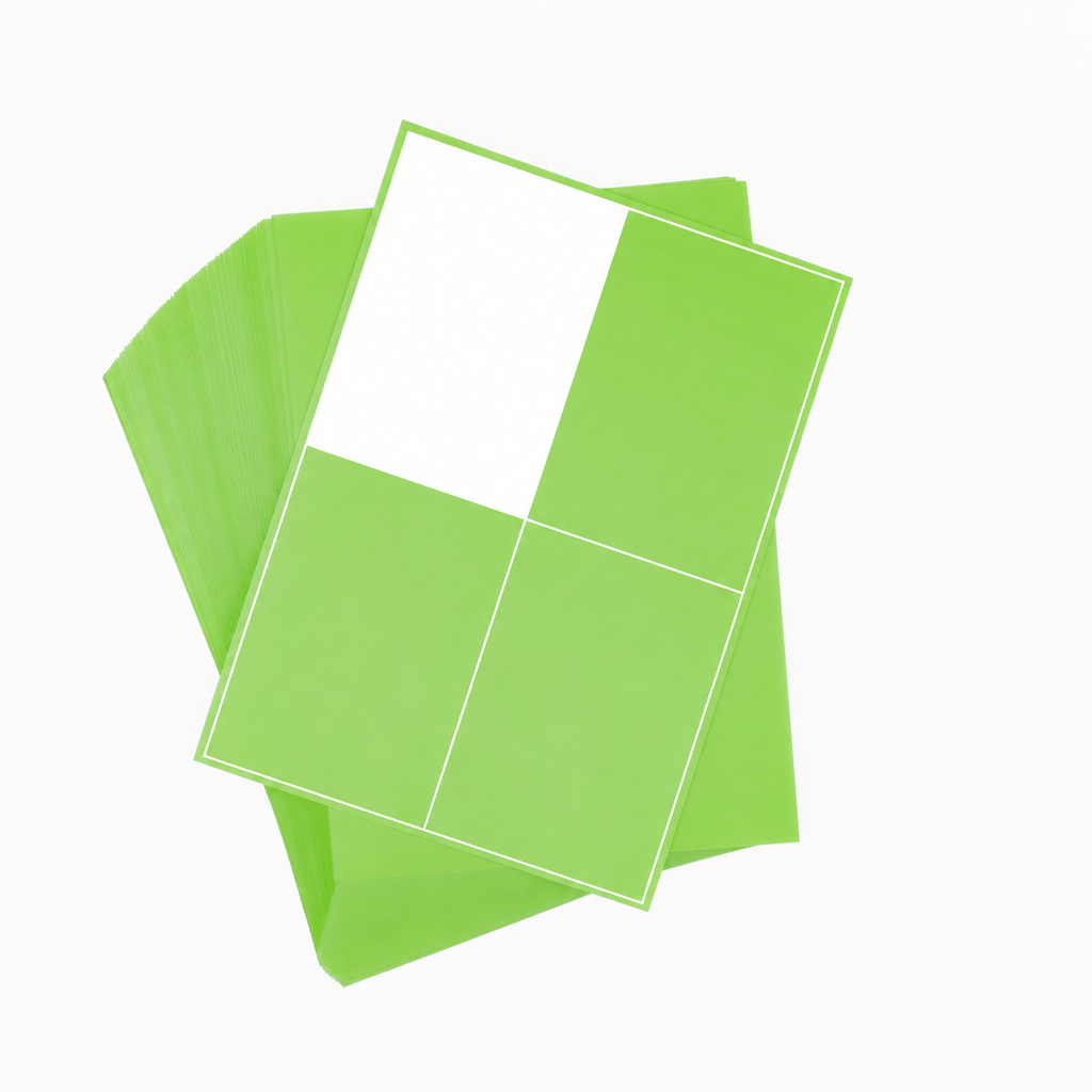 A4 Sheet Printer Labels Green Permanent 105mm x 148mm 4 Label/Sheet 100 Sheets/Pack - Omni Packaging 