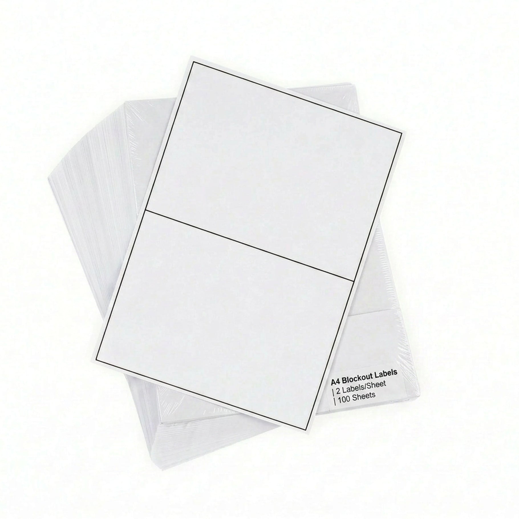 A4 Sheet Printer Blockout Labels White Permanent 210mm x 147mm 2 Label/Sheet 100 Sheets/Pack - Omni Packaging 