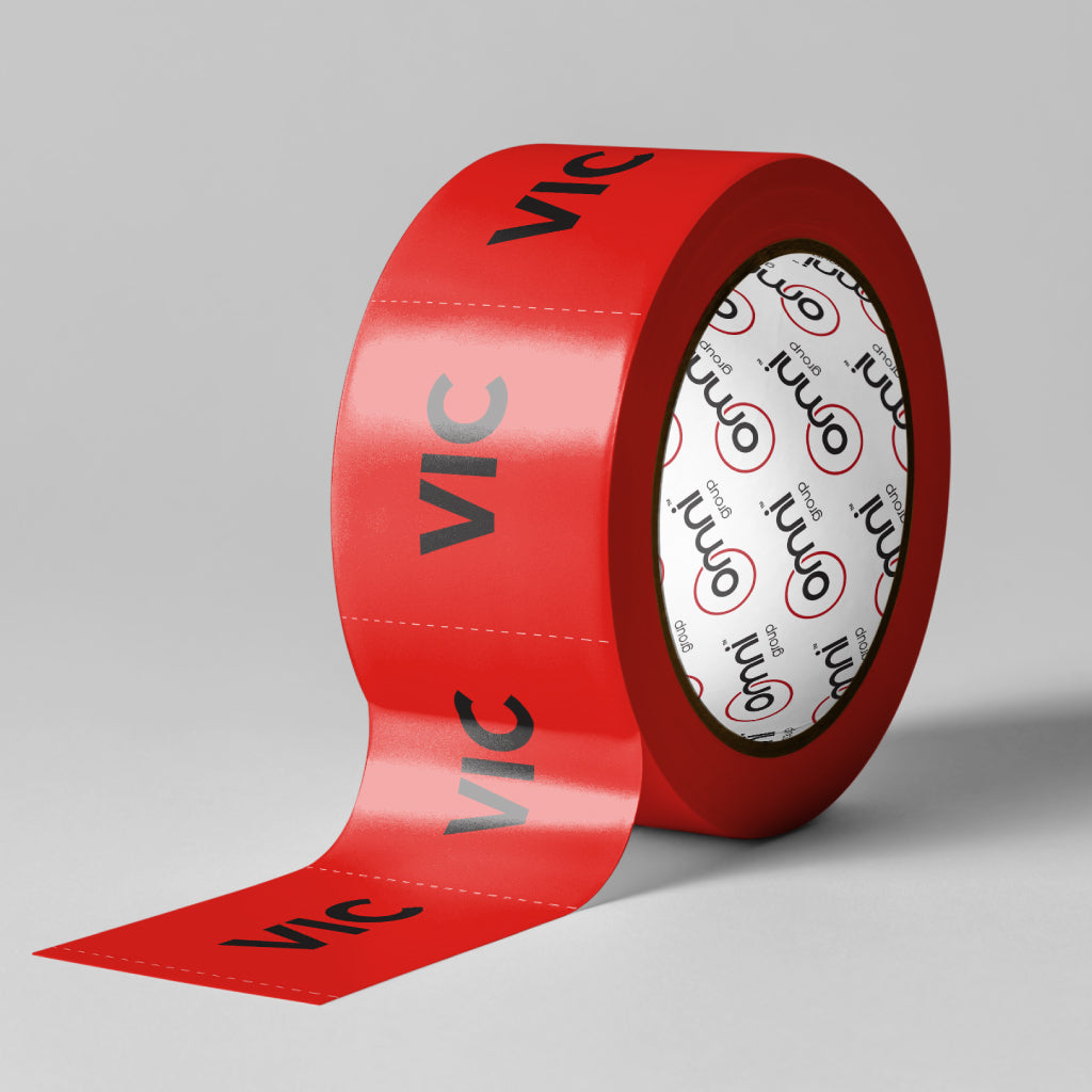 VIC Label - PVC Perforated Red 96mm x 100mm 500/roll - Omni Packaging 