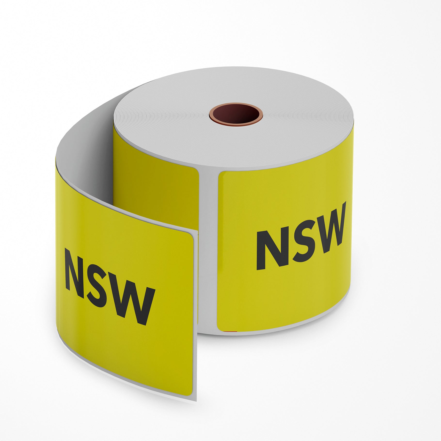 NSW Labels - State Printed Stickers Yellow 96mm x 100mm 500/roll - Omni Packaging 