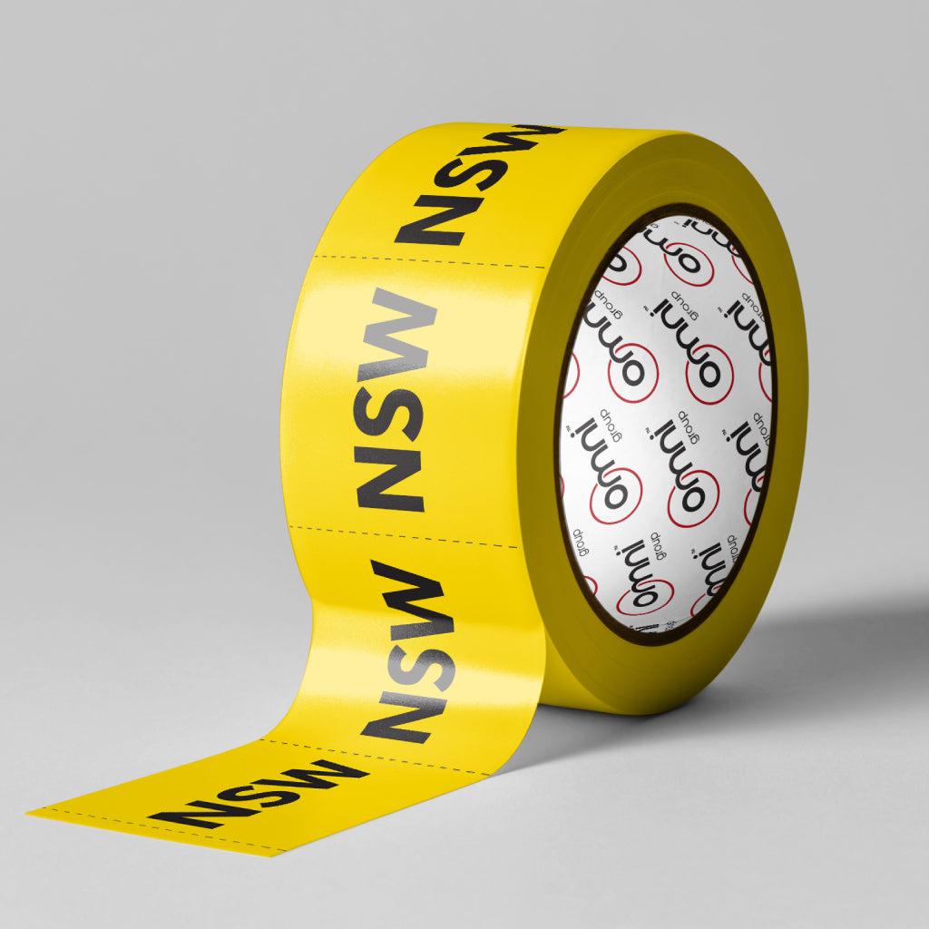 NSW Label - PVC Perforated Yellow 96mm X 100mm 500/roll - Omni Packaging 