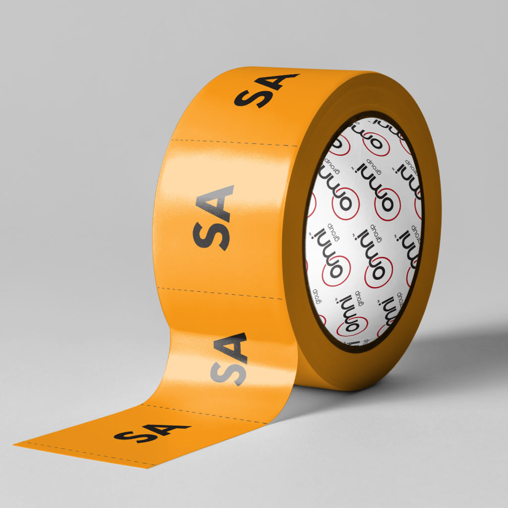 SA Label - PVC Perforated Orange 96mm X 100mm 500/roll - Omni Packaging 