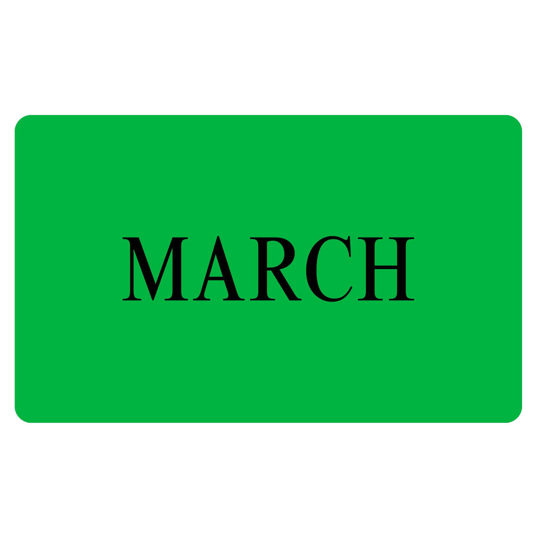 MARCH Sticker - Green 100mm x 165mm 500/roll - Omni Packaging 