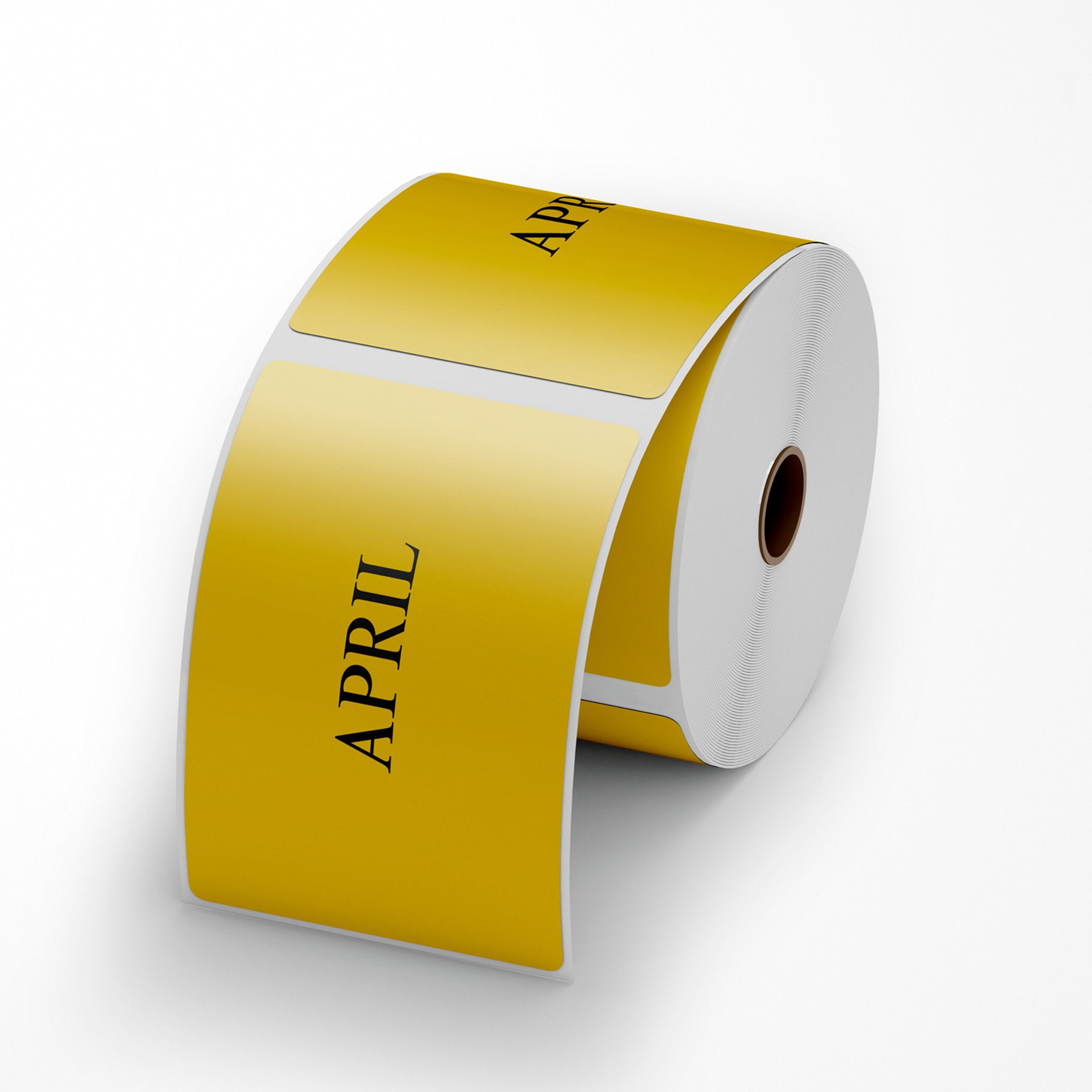 APRIL Sticker - Yellow 100mm x 165mm 500/roll - Omni Packaging 