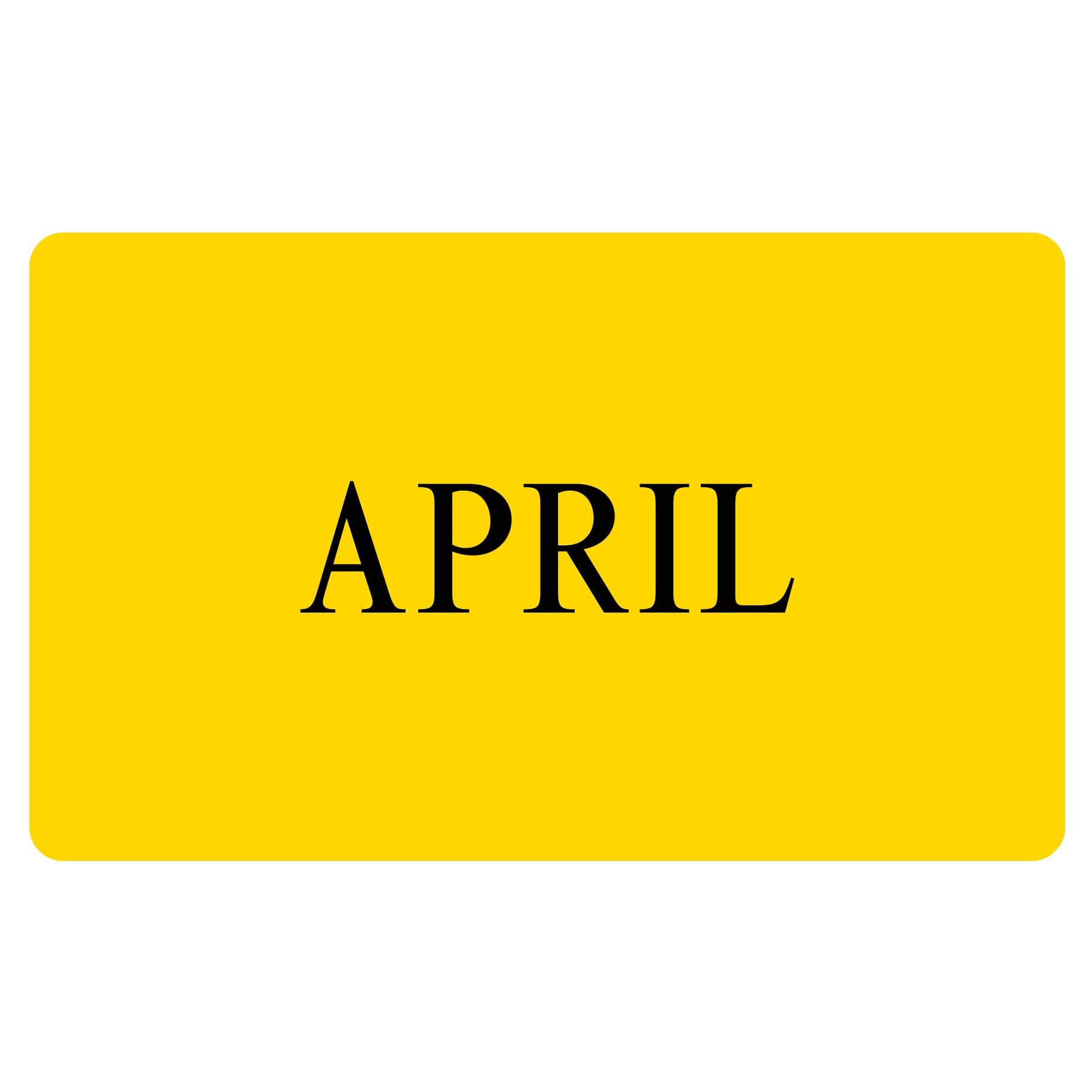 APRIL Sticker - Yellow 100mm x 165mm 500/roll - Omni Packaging 
