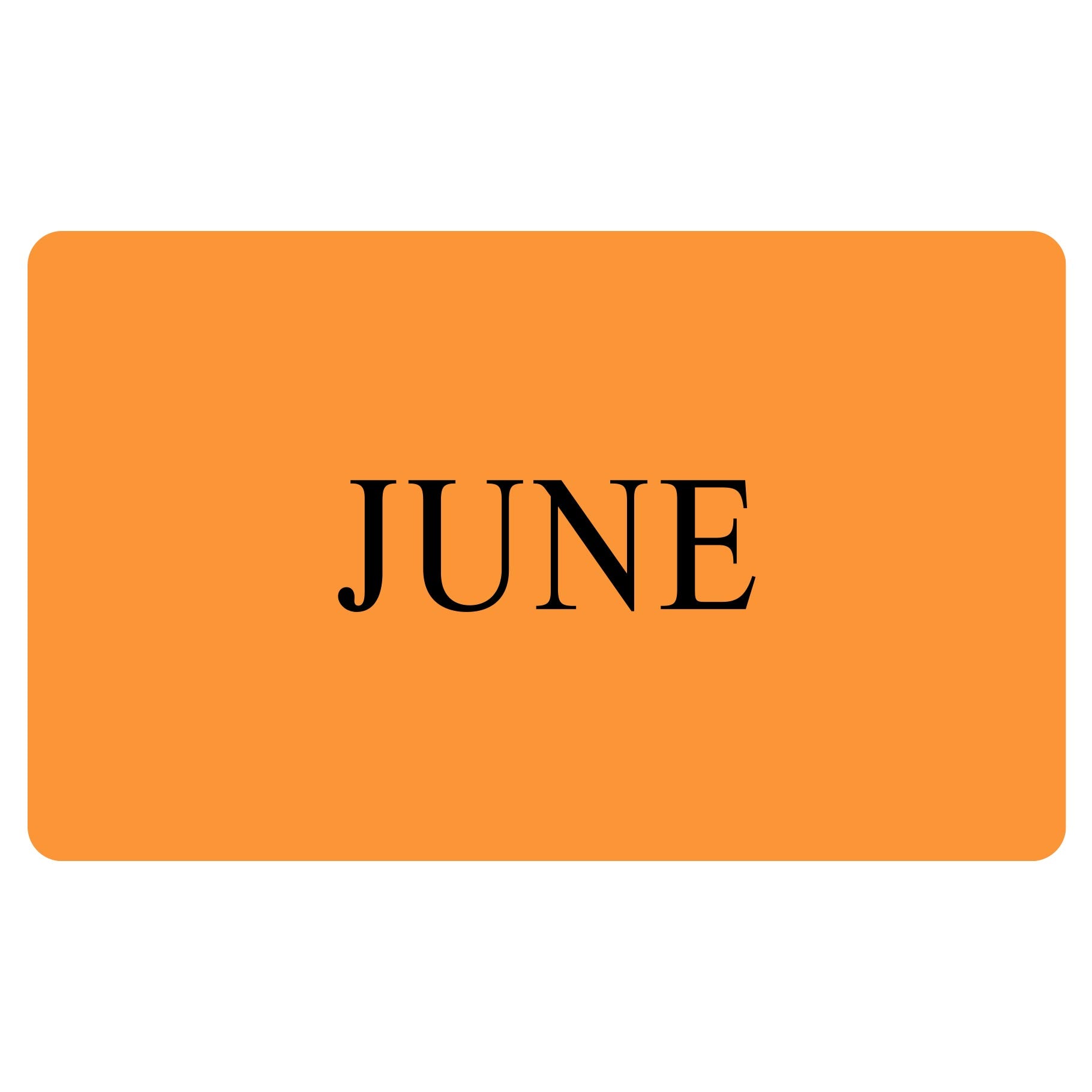 JUNE Sticker - Orange 100mm x 165mm 500/roll - Omni Packaging 