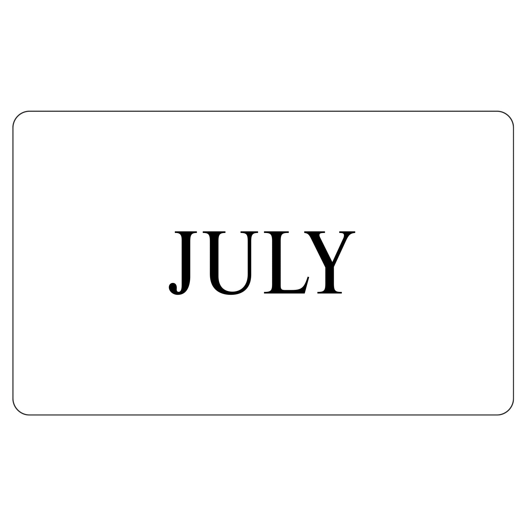 JULY Sticker - White 100mm x 165mm 500/roll - Omni Packaging 