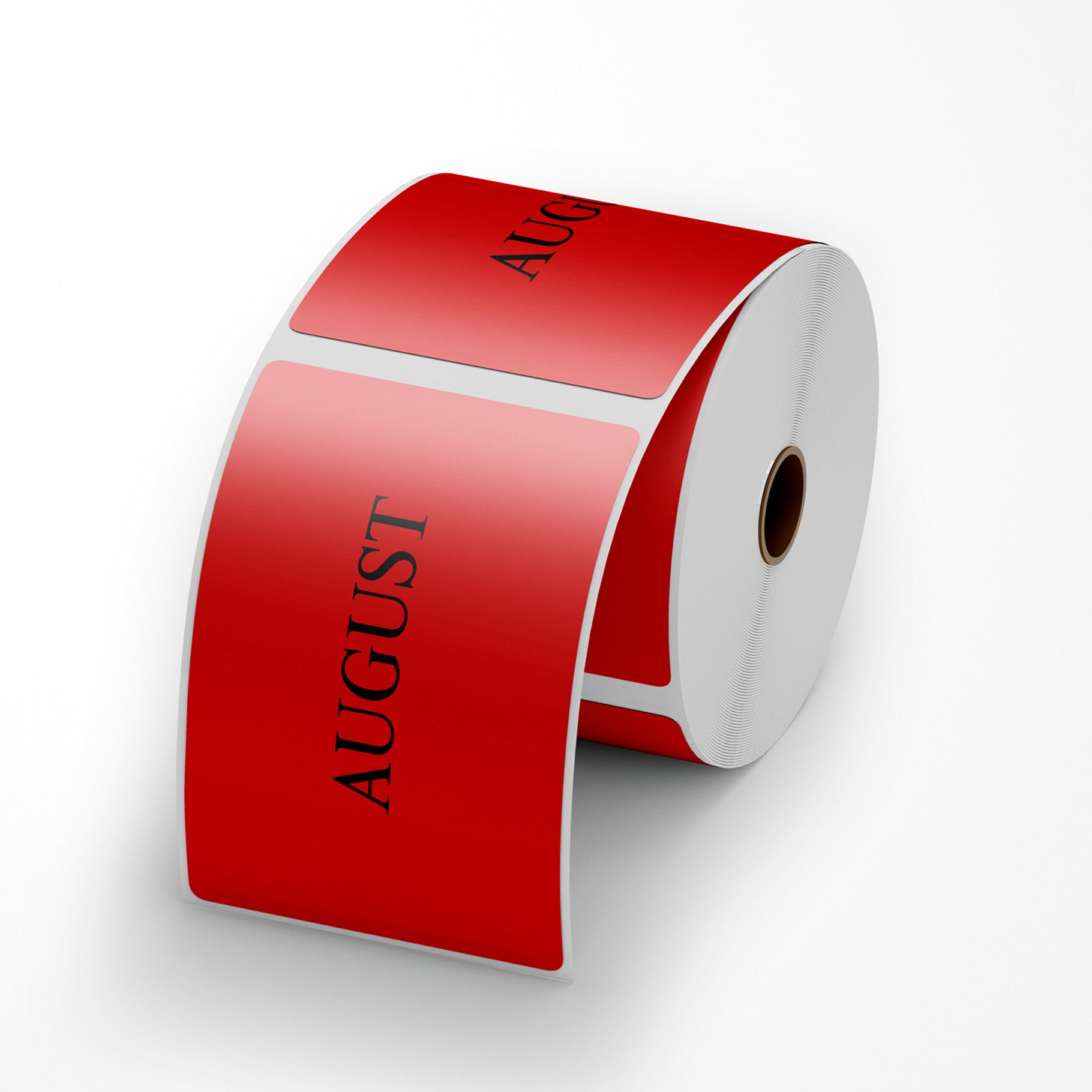 AUGUST Sticker - Red 100mm x 165mm 500/roll - Omni Packaging 