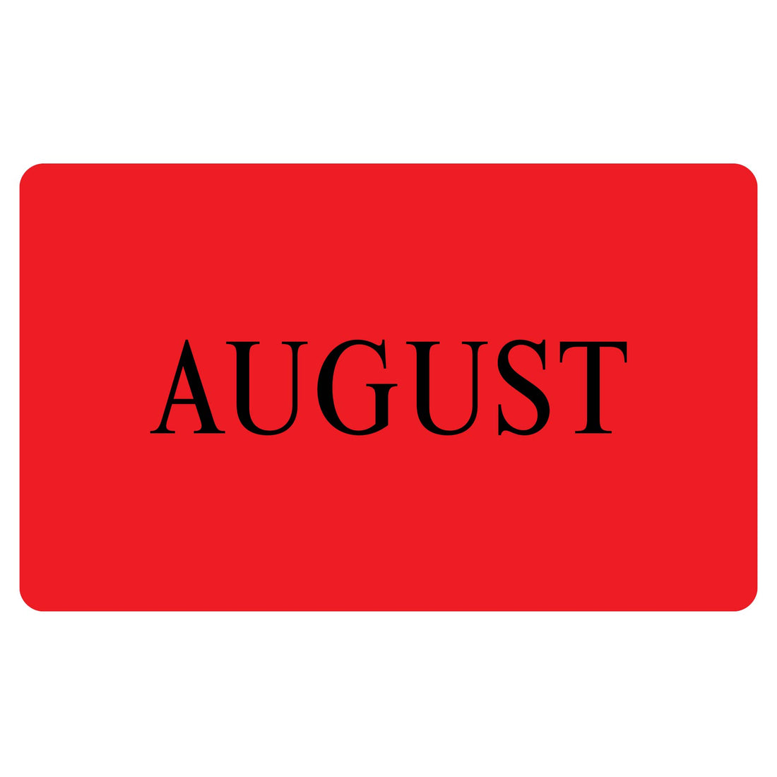 AUGUST Sticker - Red 100mm x 165mm 500/roll - Omni Packaging 