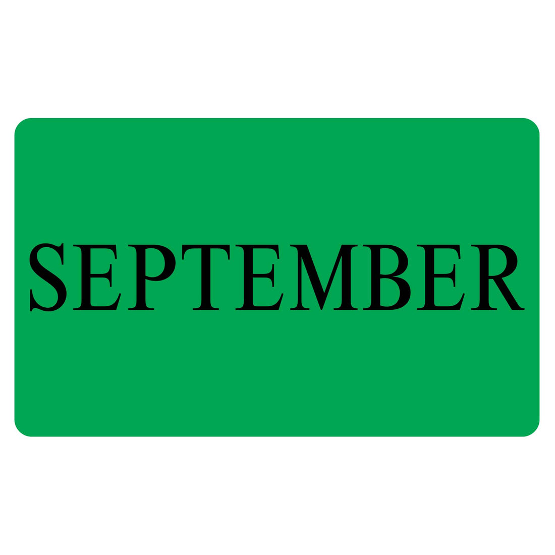 SEPTEMBER Sticker - Green 100mm x 165mm 500/roll - Omni Packaging 