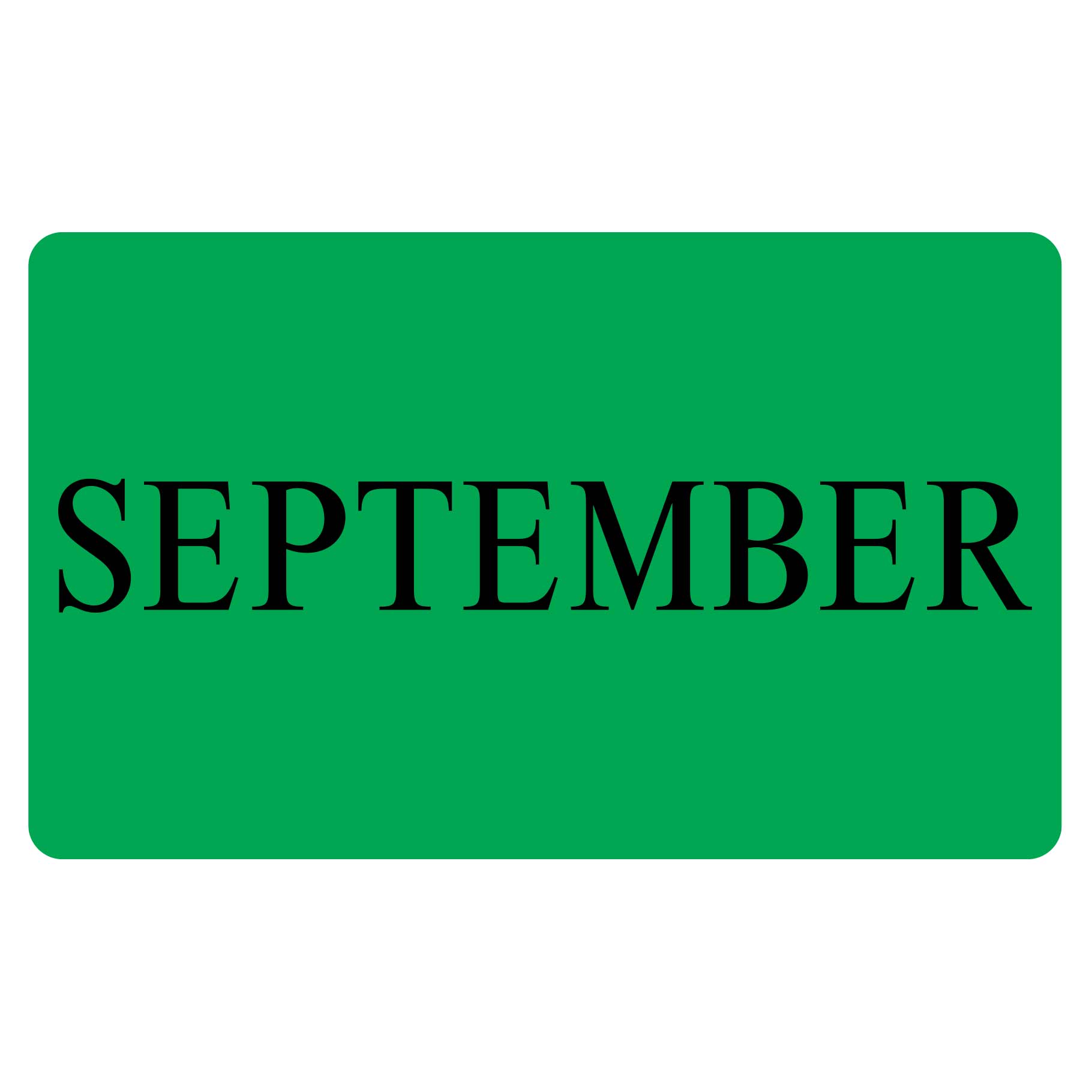 SEPTEMBER Sticker - Green 100mm x 165mm 500/roll - Omni Packaging 