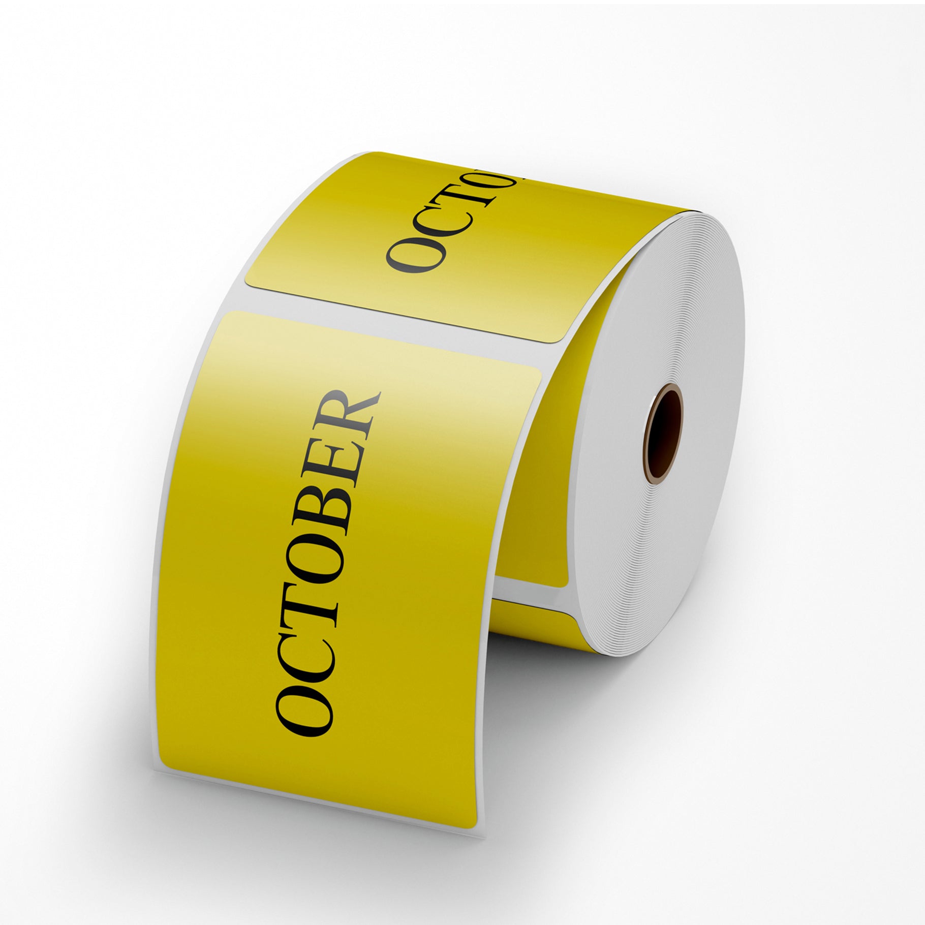 OCTOBER Sticker - Yellow 100mm x 165mm 500/roll - Omni Packaging 