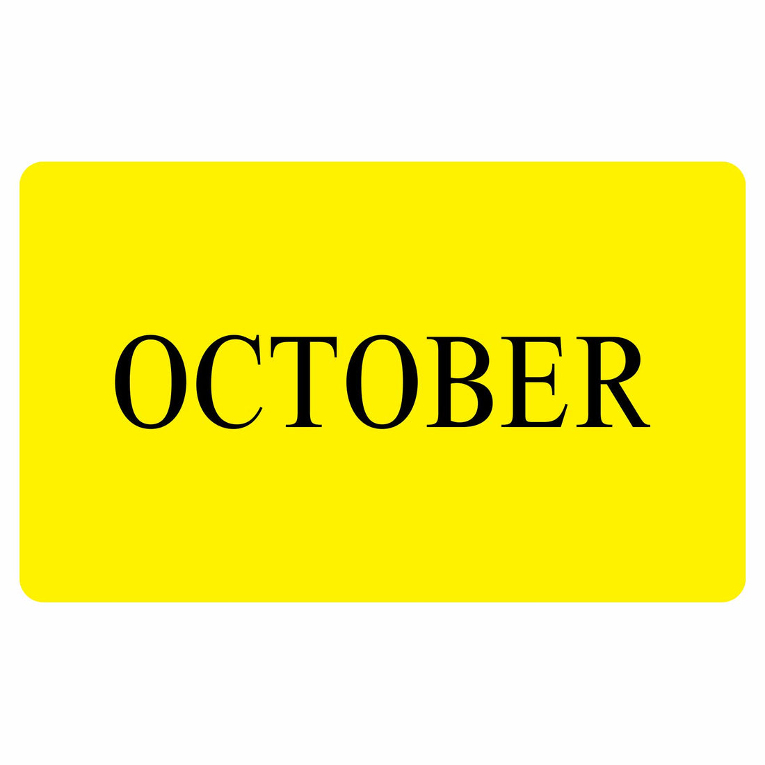OCTOBER Sticker - Yellow 100mm x 165mm 500/roll - Omni Packaging 