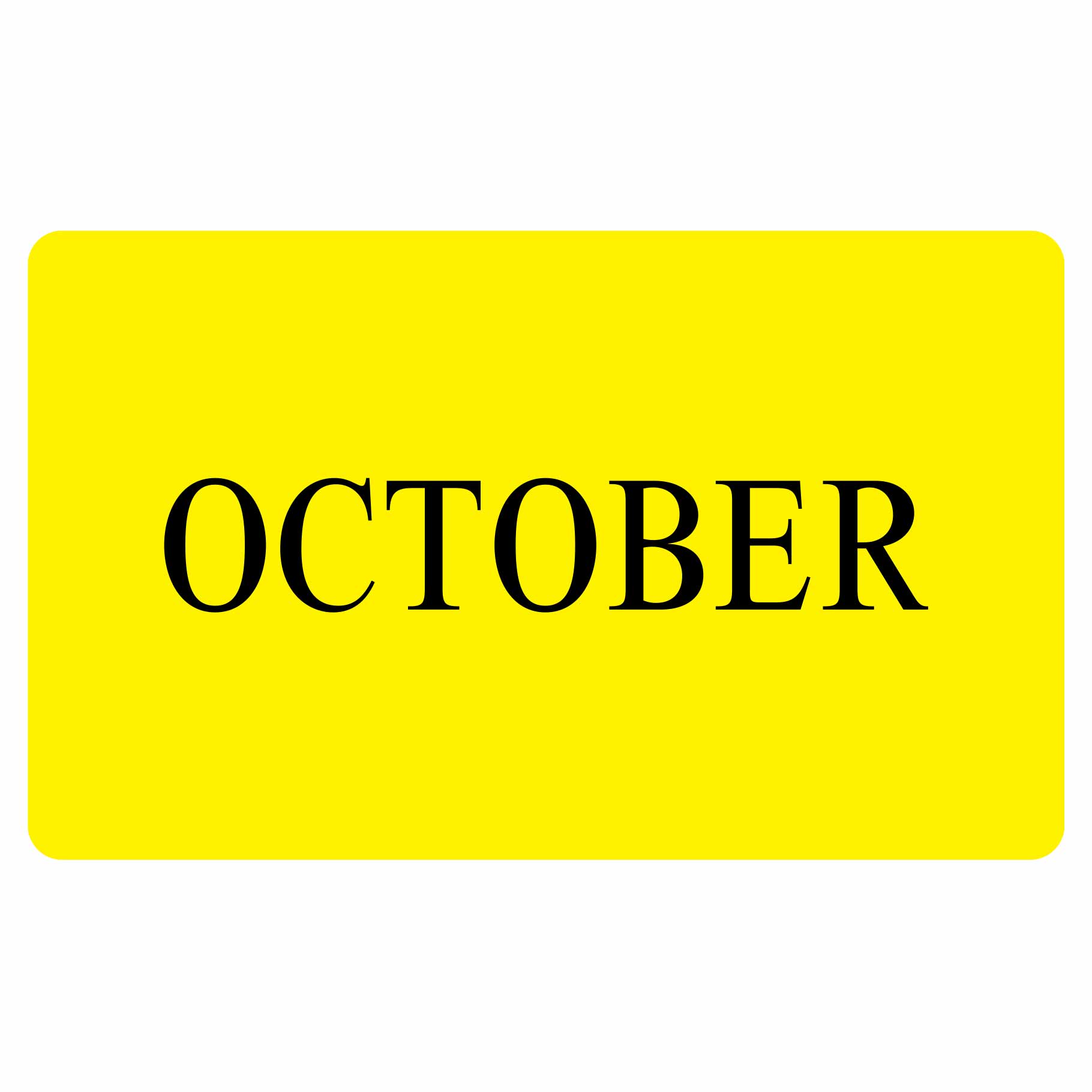 OCTOBER Sticker - Yellow 100mm x 165mm 500/roll - Omni Packaging 