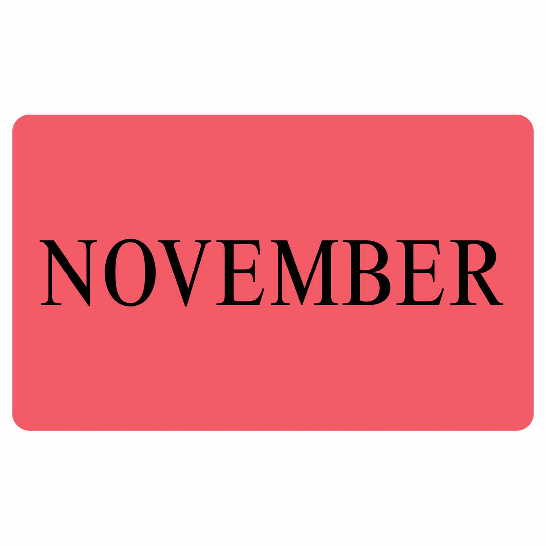 NOVEMBER Sticker - Pink 100mm x 165mm 500/roll - Omni Packaging 