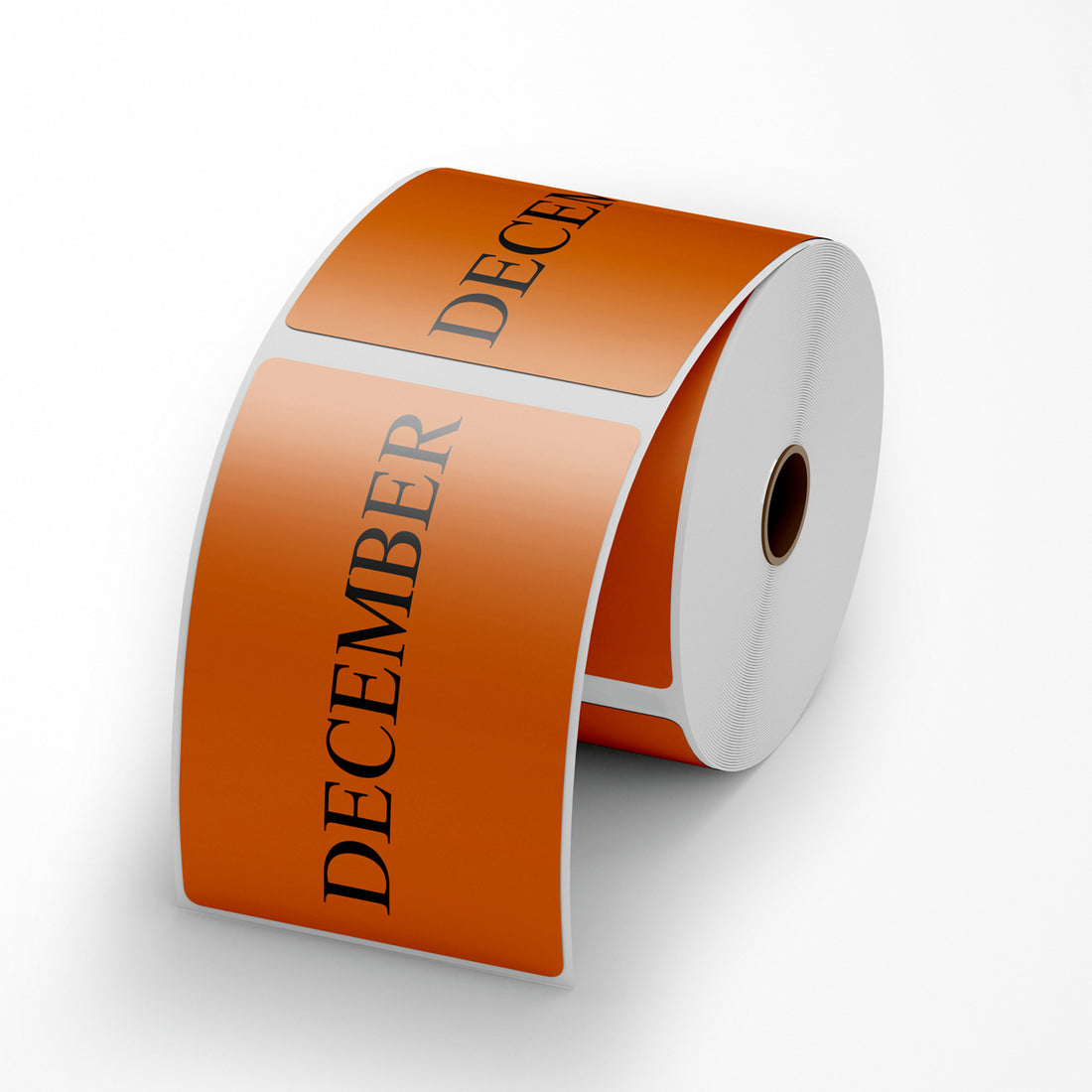 DECEMBER Sticker - Orange 100mm x 165mm 500/roll - Omni Packaging 