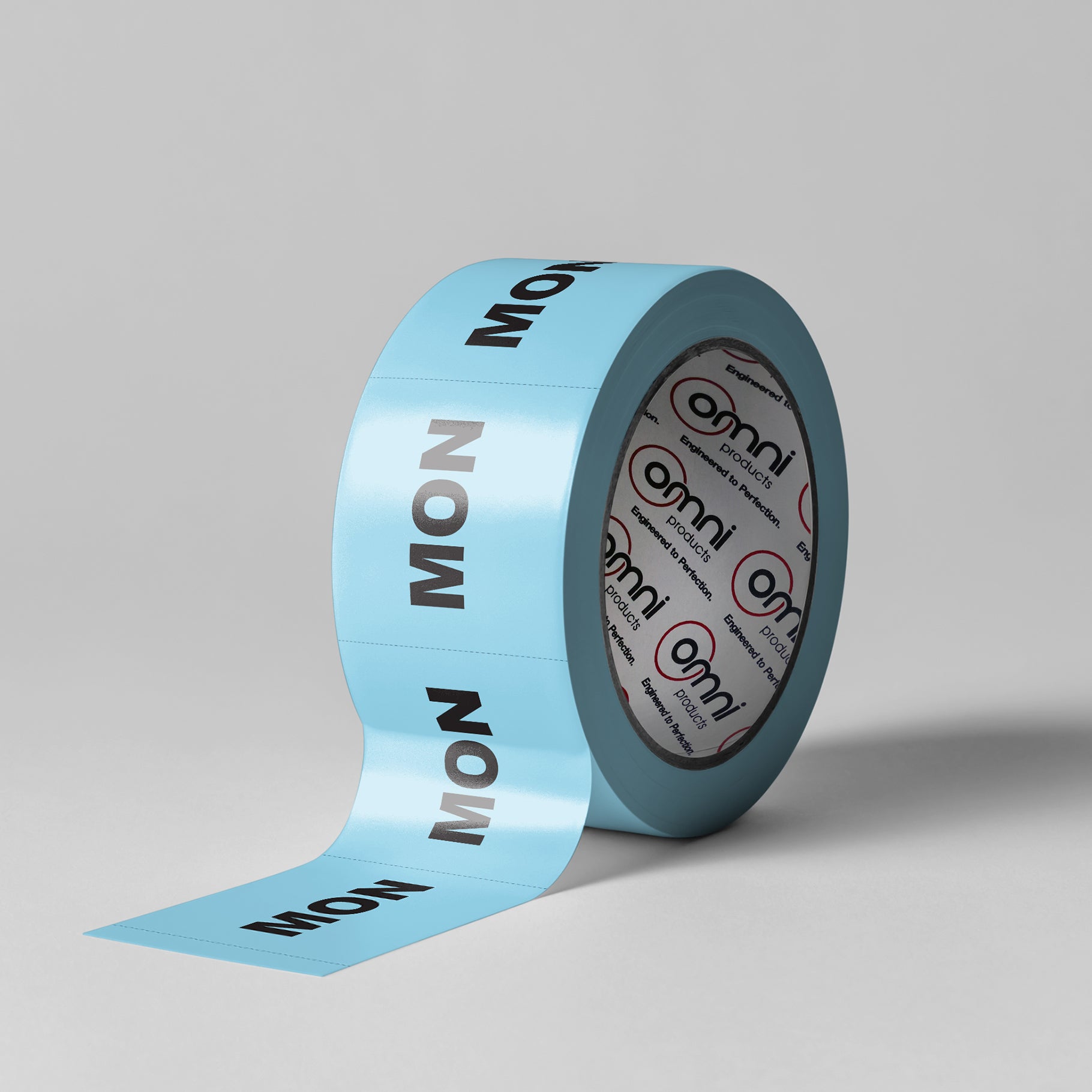 MONDAY Labels - PVC Perforated Blue 100mm x 100mm 500/roll - Omni Packaging 