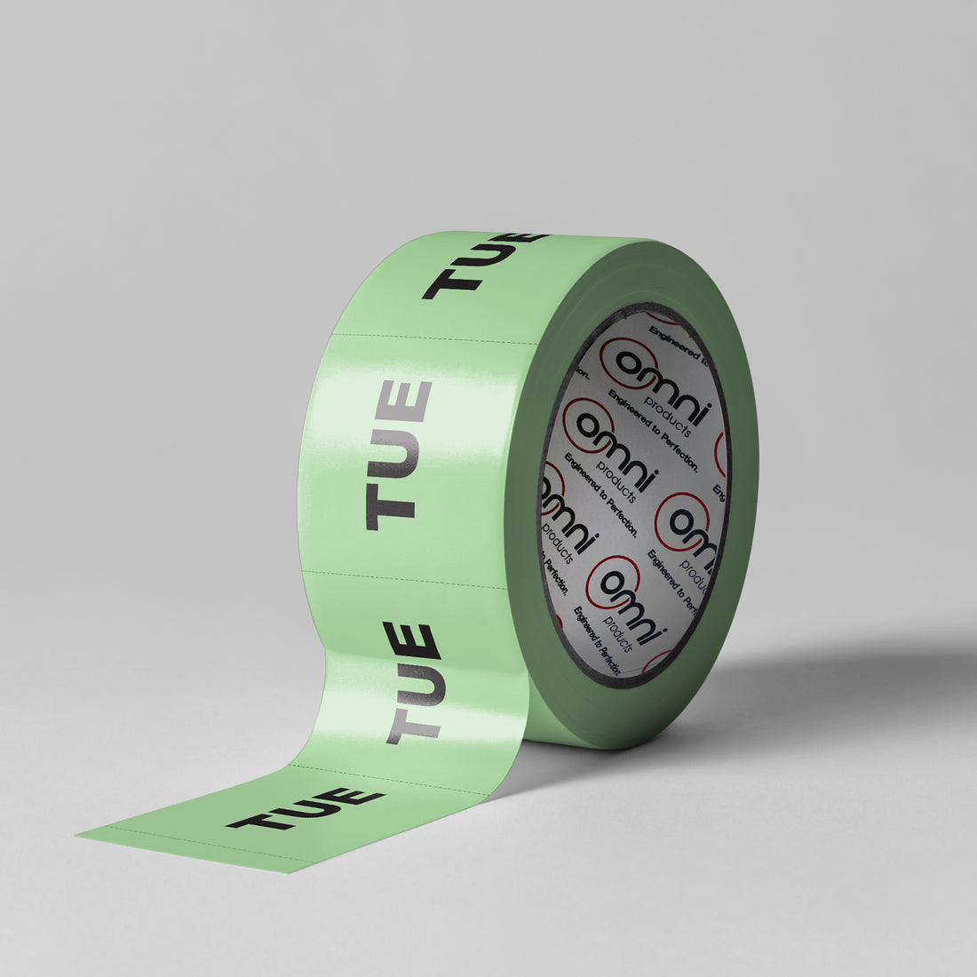 TUESDAY Labels - PVC Perforated Green 100mm x 100mm 500/roll - Omni Packaging 