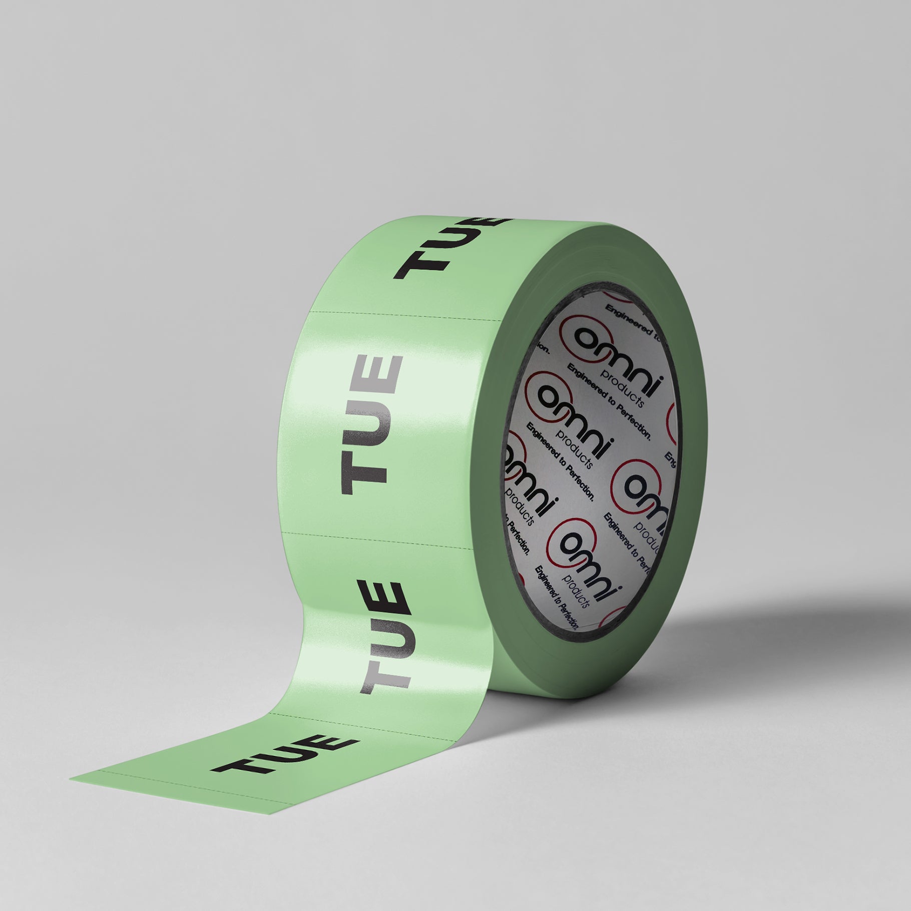 TUESDAY Labels - PVC Perforated Green 100mm x 100mm 500/roll - Omni Packaging 