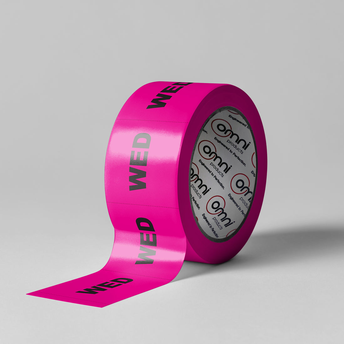 WEDNESDAY Labels - PVC Perforated Pink 100mm x 100mm 500/roll - Omni Packaging 