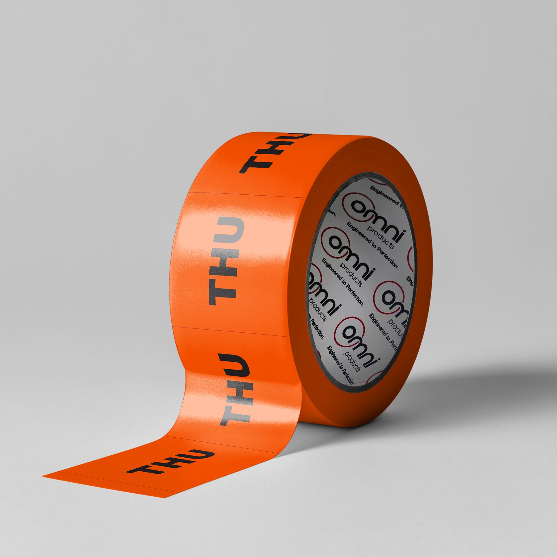 THURSDAY Labels - PVC Perforated Orange 100mm x 100mm 500/roll - Omni Packaging 