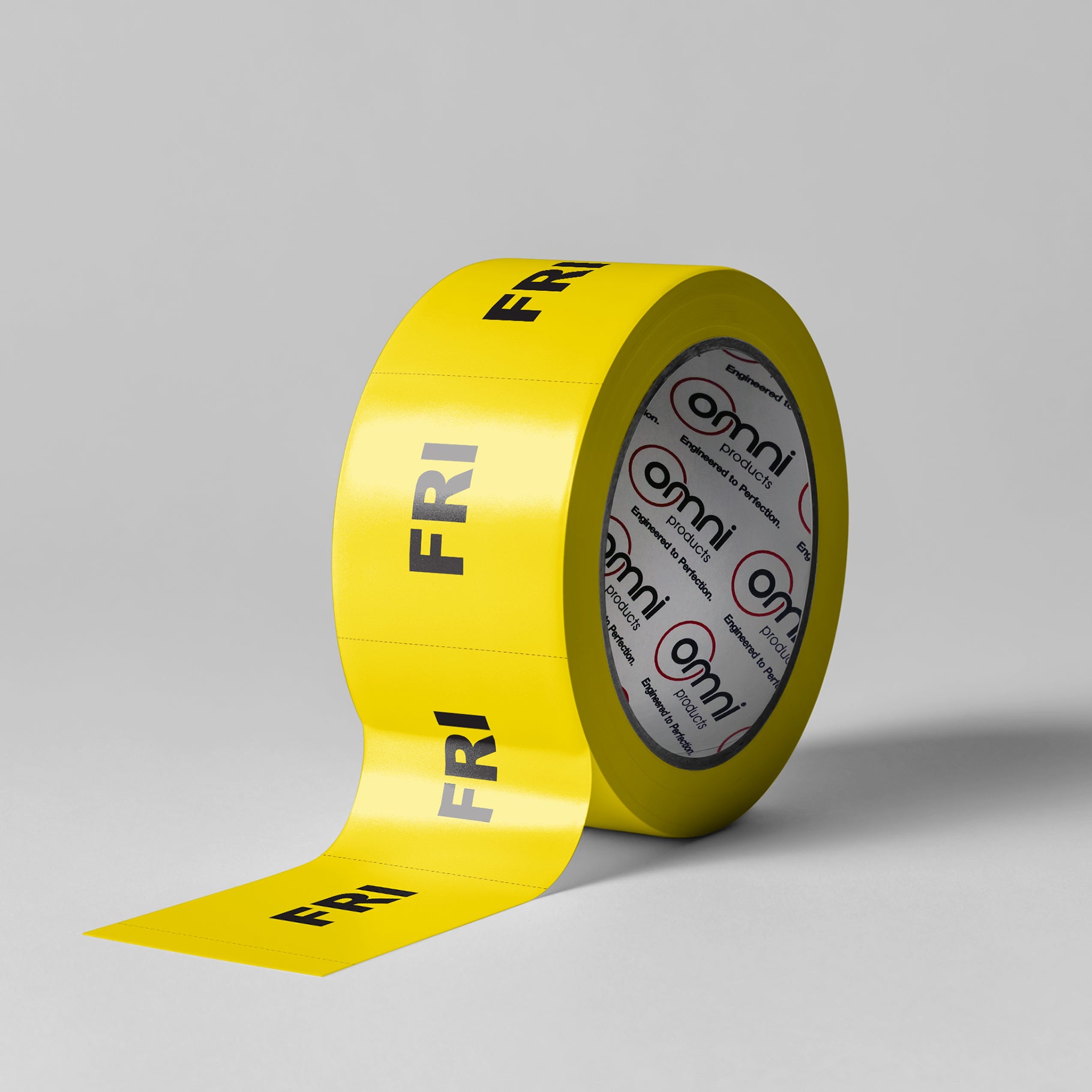 FRIDAY Labels - PVC Perforated Yellow 100mm x 100mm 500/roll - Omni Packaging 