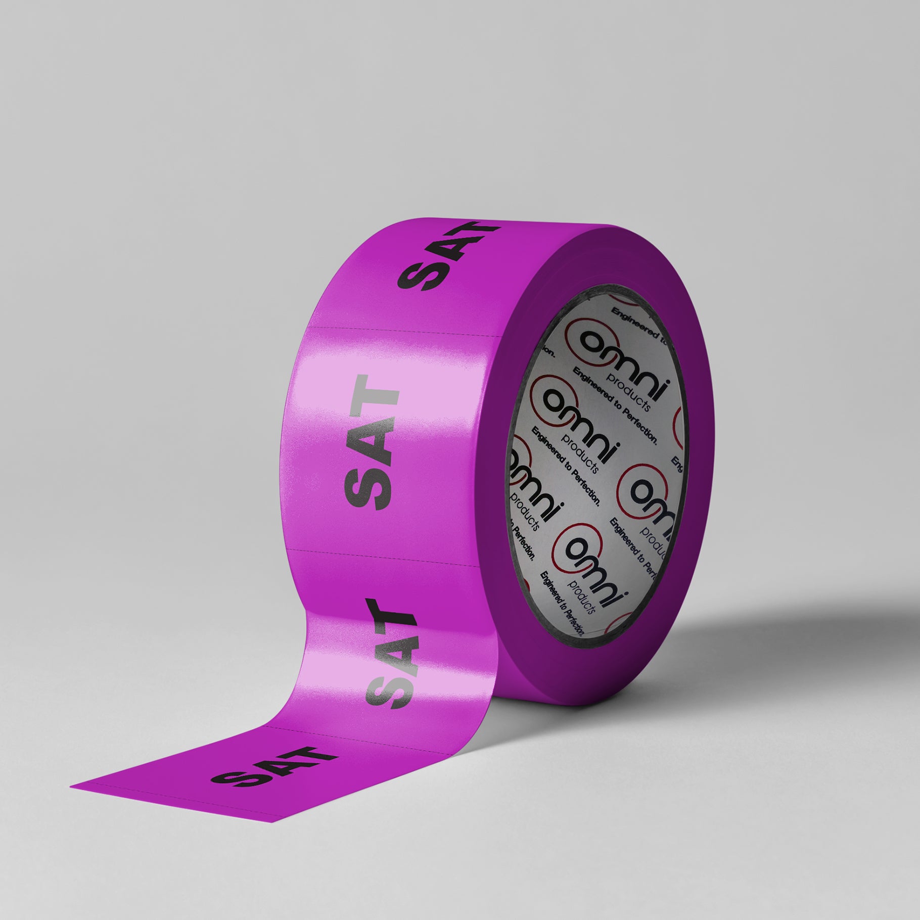 SATURDAY Labels - PVC Perforated Purple 100mm x 100mm 500/roll - Omni Packaging 