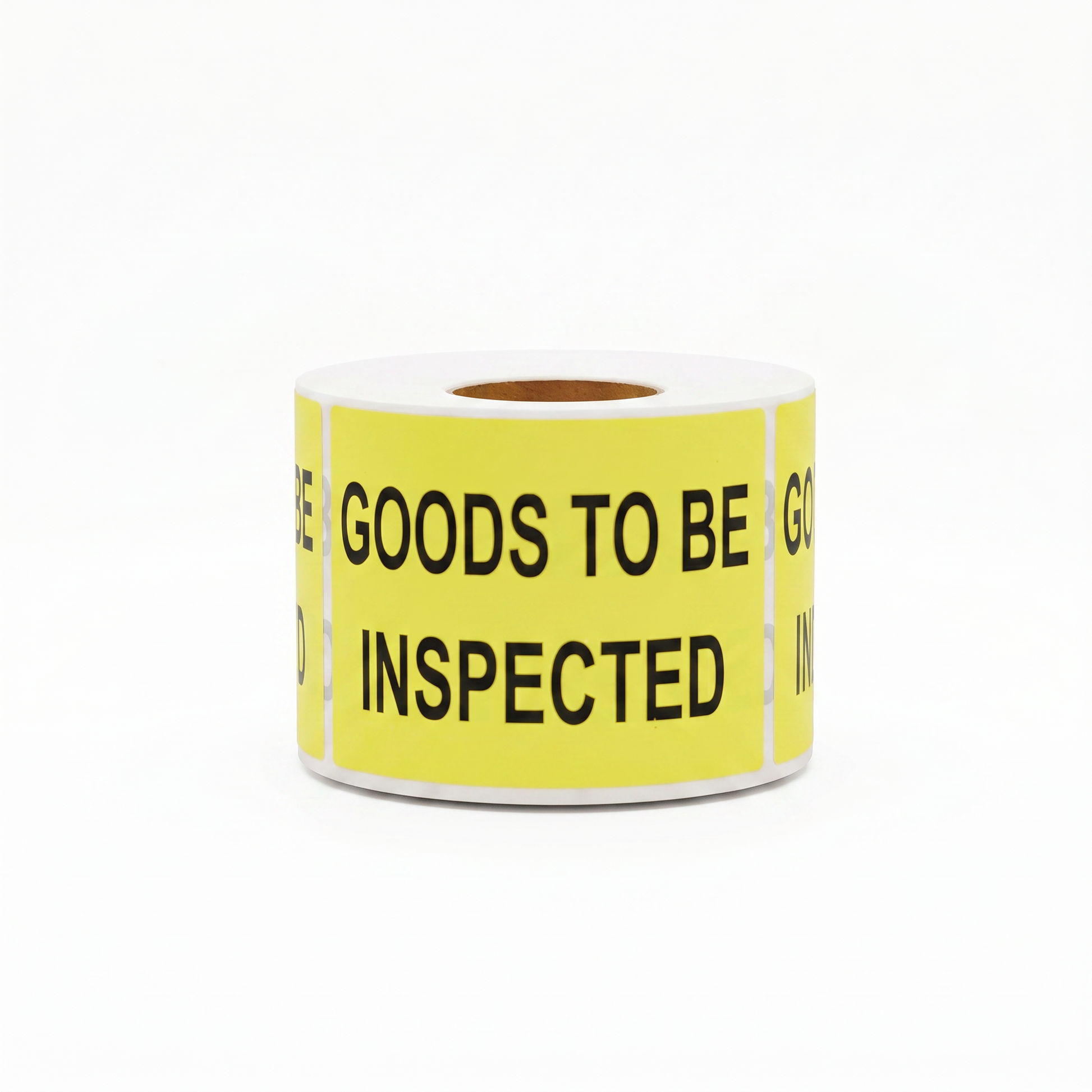 GOODS TO BE INSPECTED Sticker – Quality Control Sticker Yellow 72mm x 100mm 500/roll - Omni Packaging 